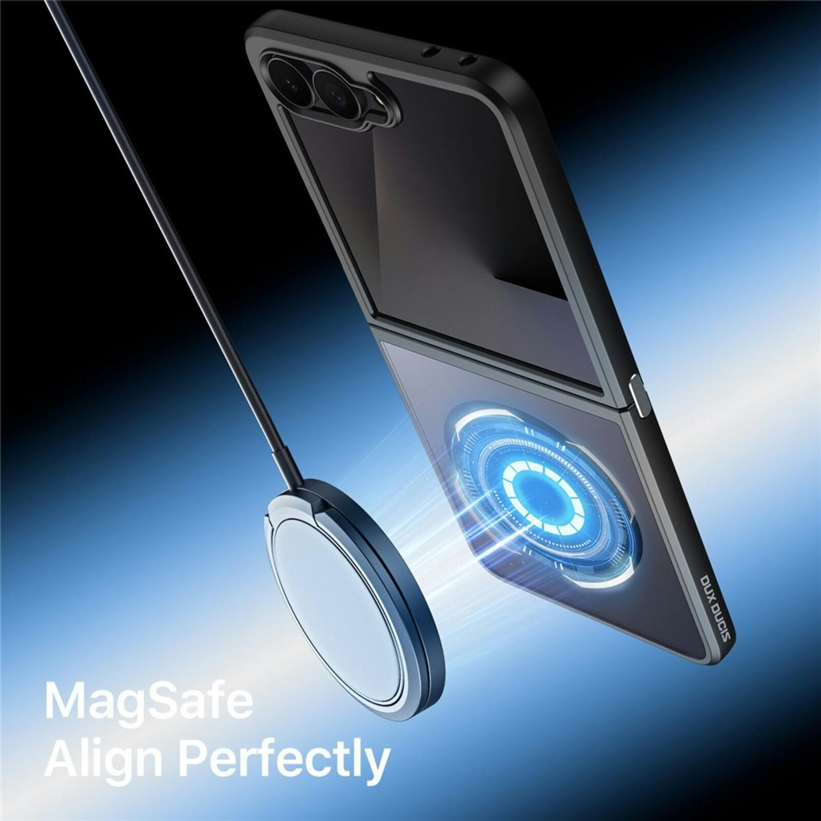 DUX DUCIS Samsung Galaxy Z Flip8 Aimo Series Qi2 Beschermhoesje Zwart