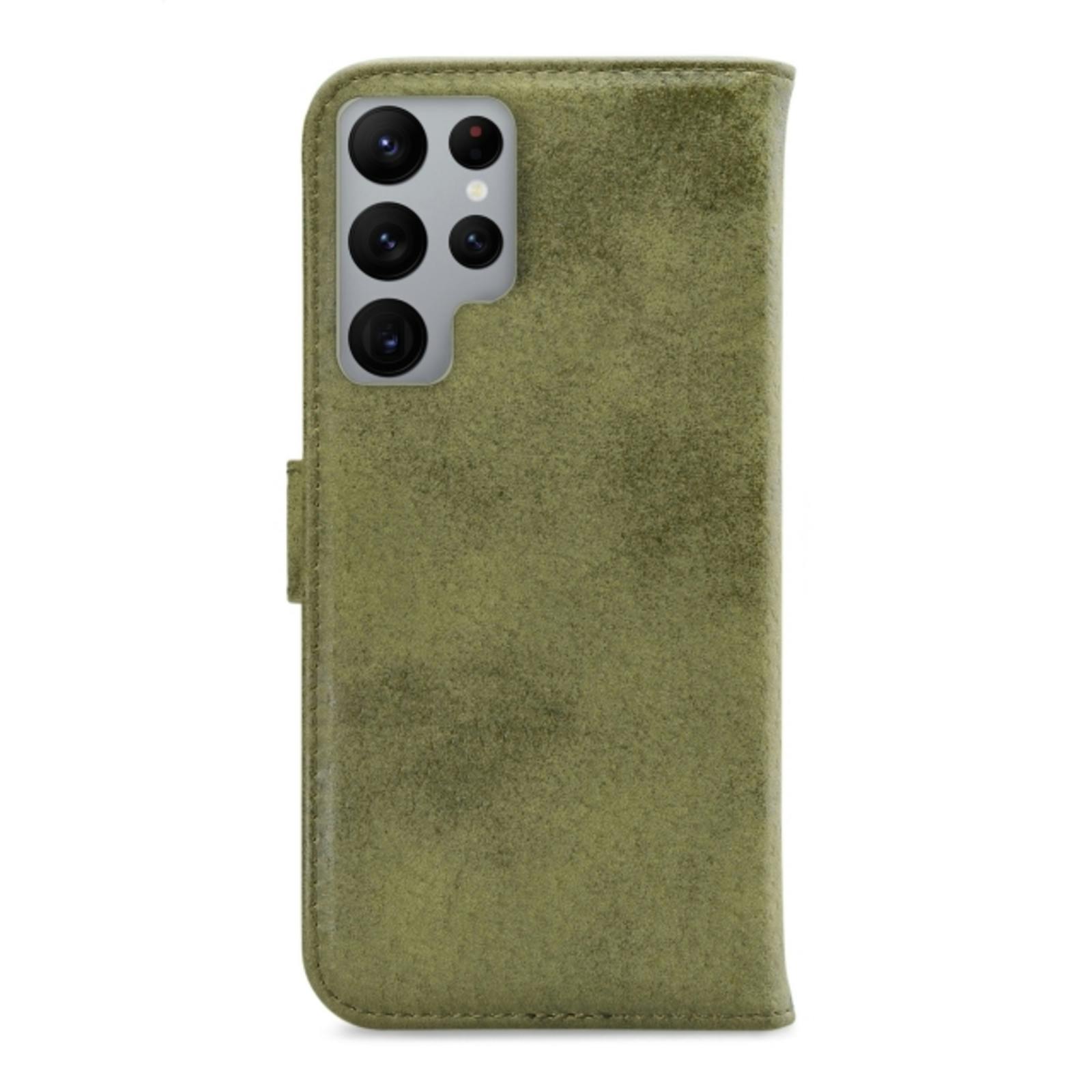 My Style Galaxy S22 Ultra Portemonnee Hoesje Olive