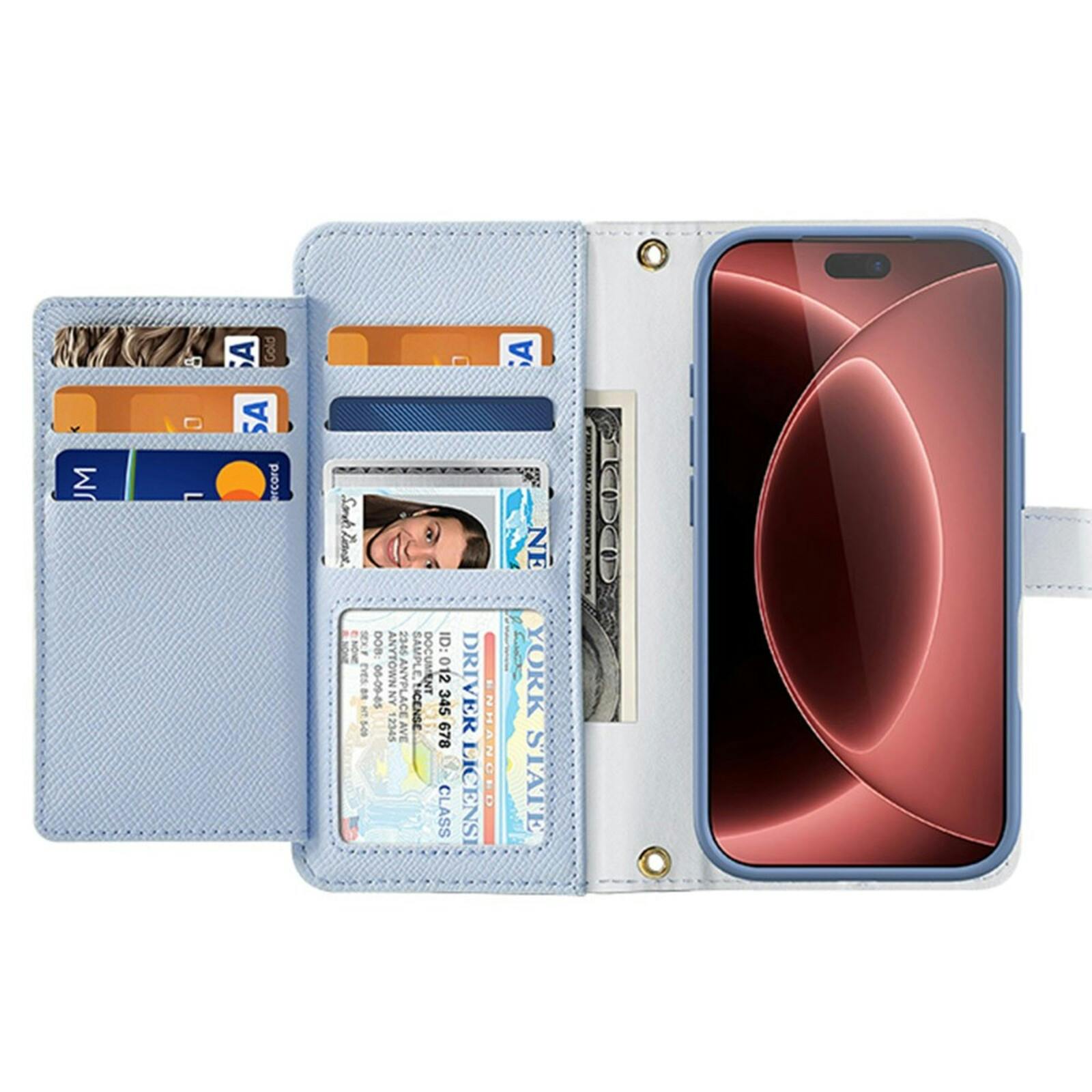 DUX DUCIS iPhone 18 Pro Max 2-in-1 Leren Book Case met Afneembare Portemonnee Blauw