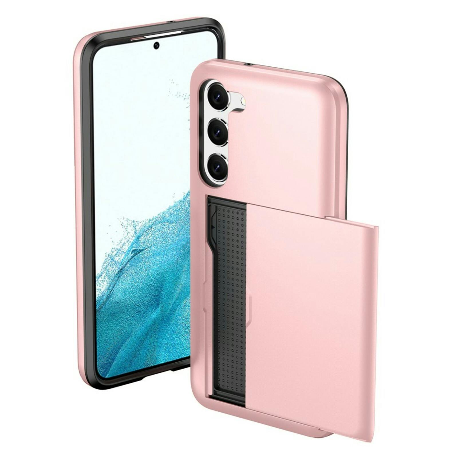 Slide Case Samsung Galaxy S23 Hoesje met Pashouder Rosegoud