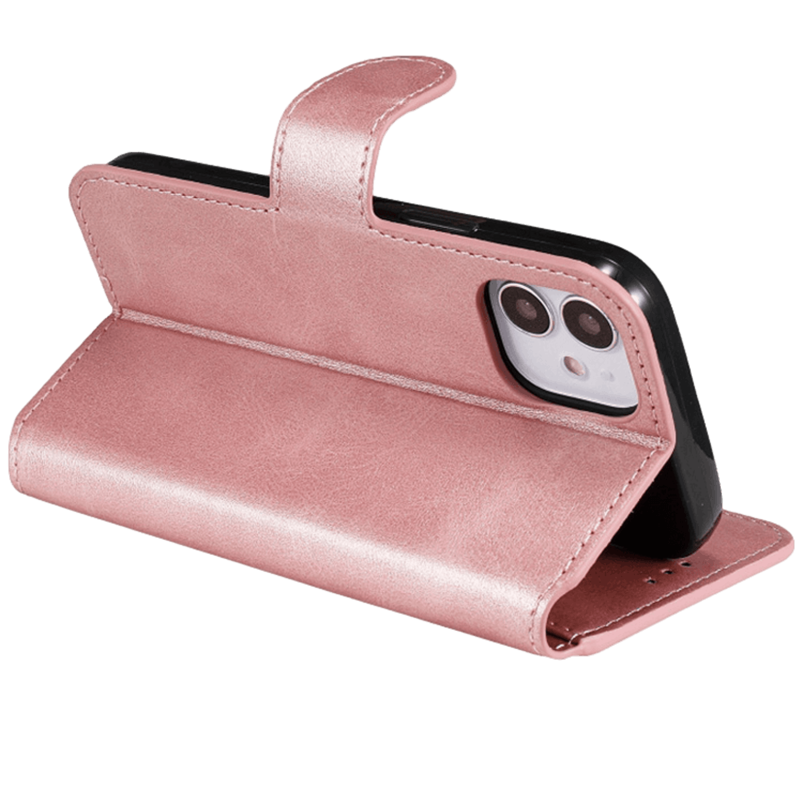 Mocaa iPhone 12 (Pro) Slim-Fit Boek Hoesje Roségoud