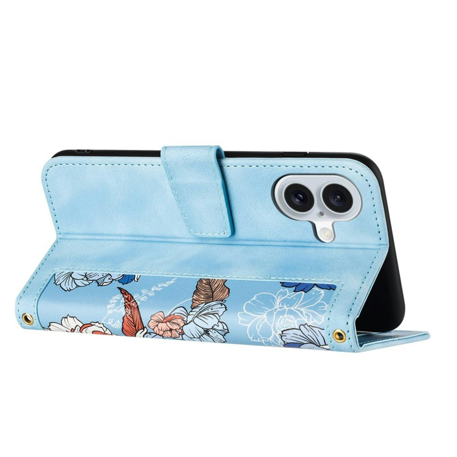 Mocaa Apple iPhone 17 Floral Series Bookcase Blauw