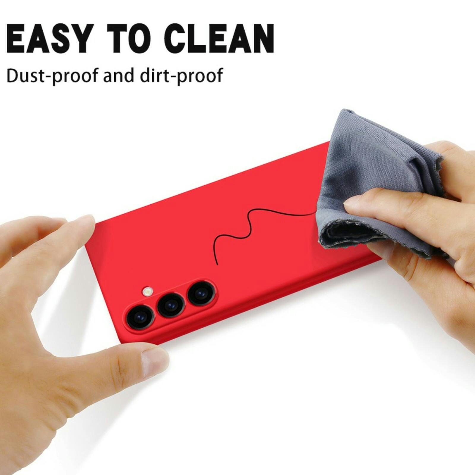 Mocaa Samsung Galaxy S24 FE Smooth Siliconen Hoesje Met Koord Rood