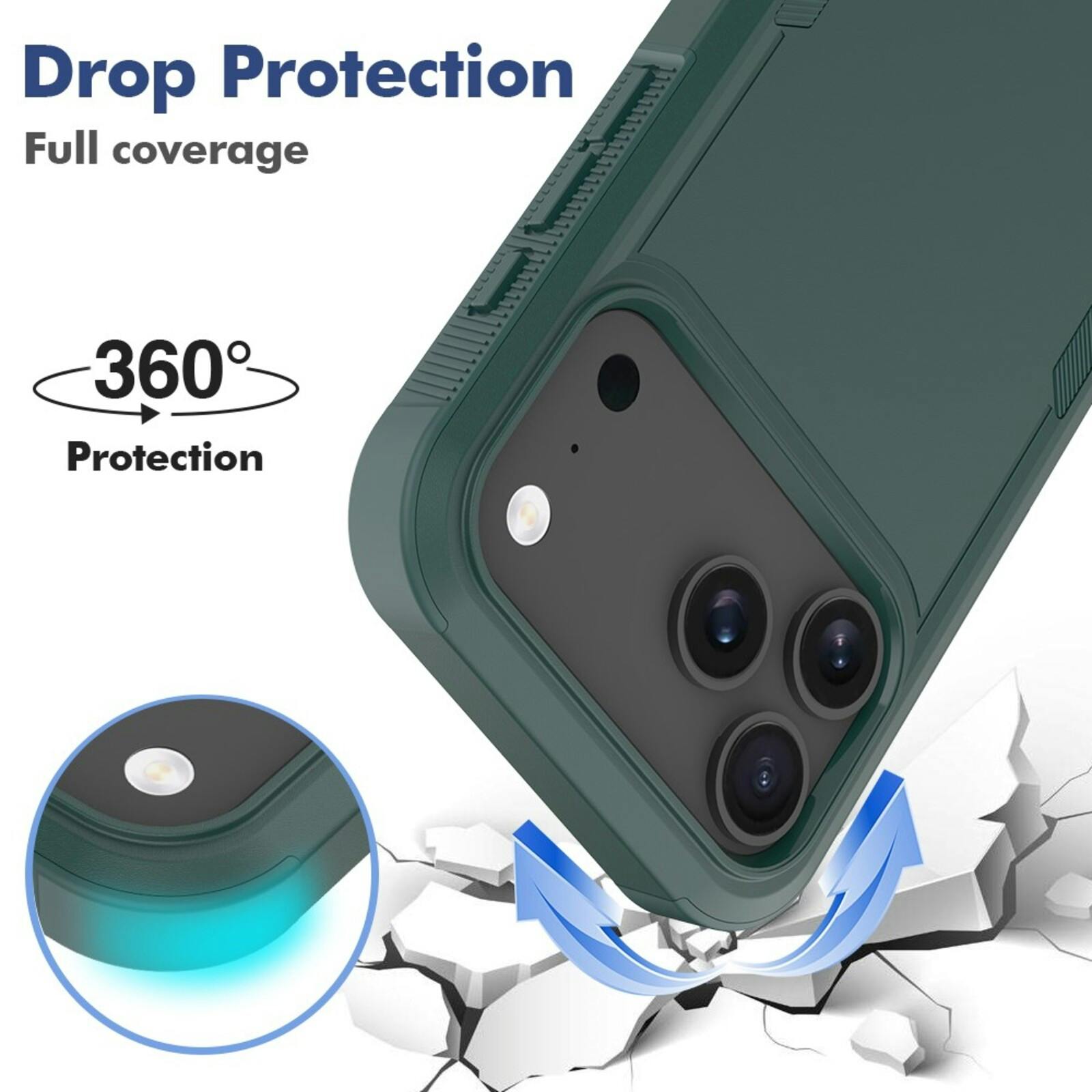CaseBody Apple iPhone 17 Pro Max / 18 Pro Max Rugged Armor Back Cover Groen