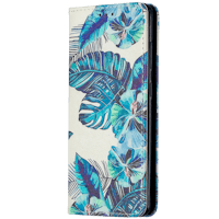Mocaa Samsung Galaxy S20 Blue Leaf Magnetisch Bookcase Hoesje Meerkleurig