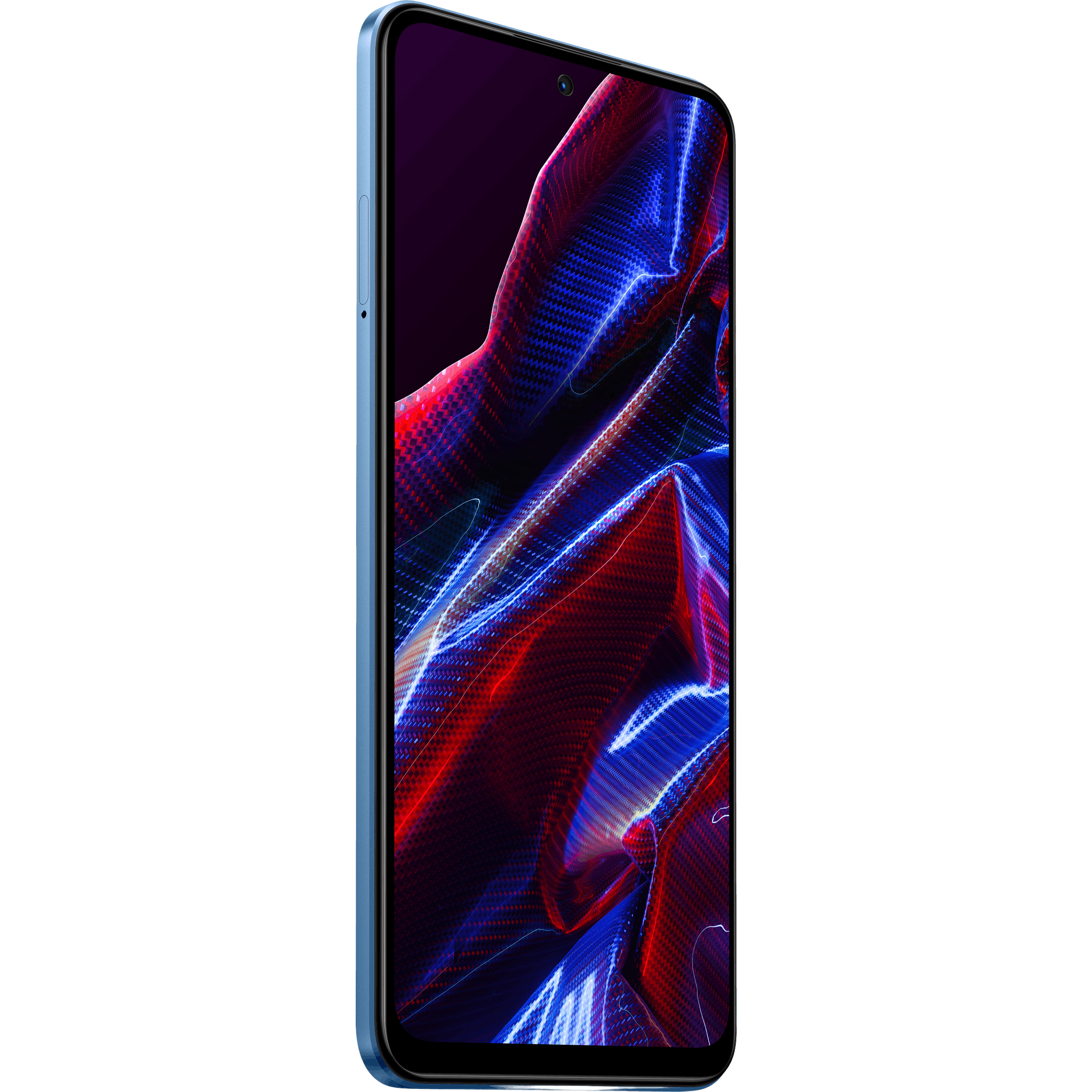 POCO X5 5G Blue - Aanzicht vanaf links