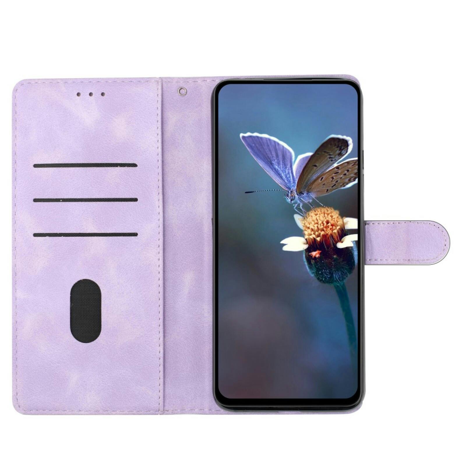 Comfycase Samsung Galaxy A56 Zacht Boek Hoesje met Gravure Paars