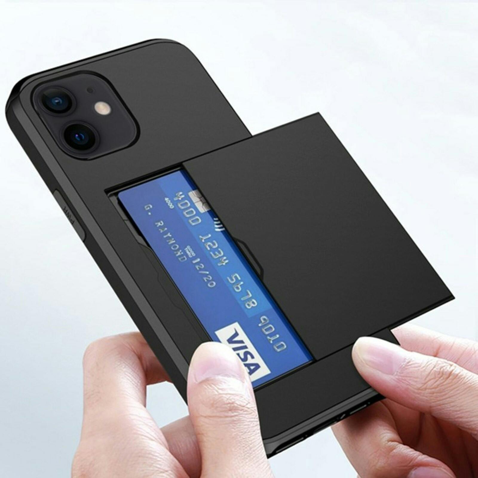 Slide Case iPhone 11 Hoesje met Pashouder Zwart