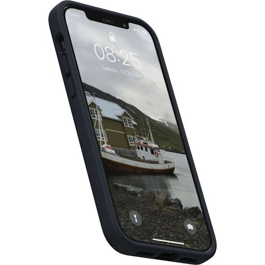 Njord byELEMENTS iPhone 12 (Pro) Salmon Leren Hoesje Black