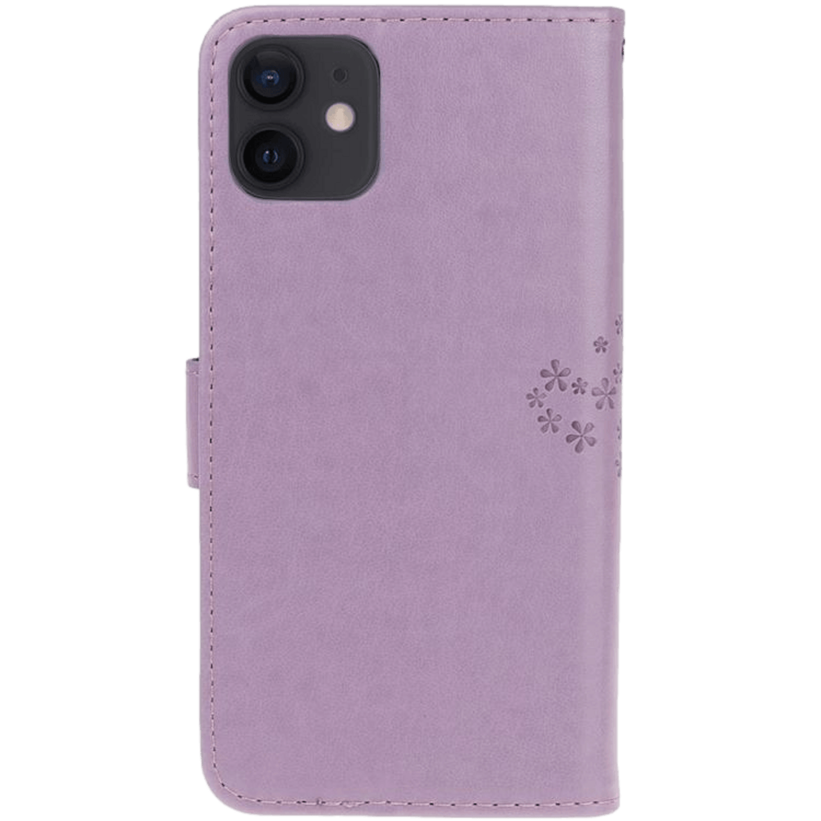 Comfycase iPhone 12 Mini Bookcase Hoesje Uiltjes Paars