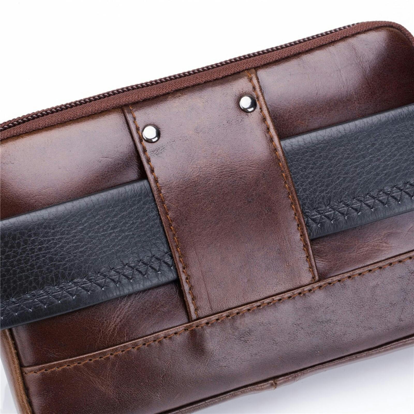 Bullcaptain Horizontal Leather Smartphone Pouch Bruin XL