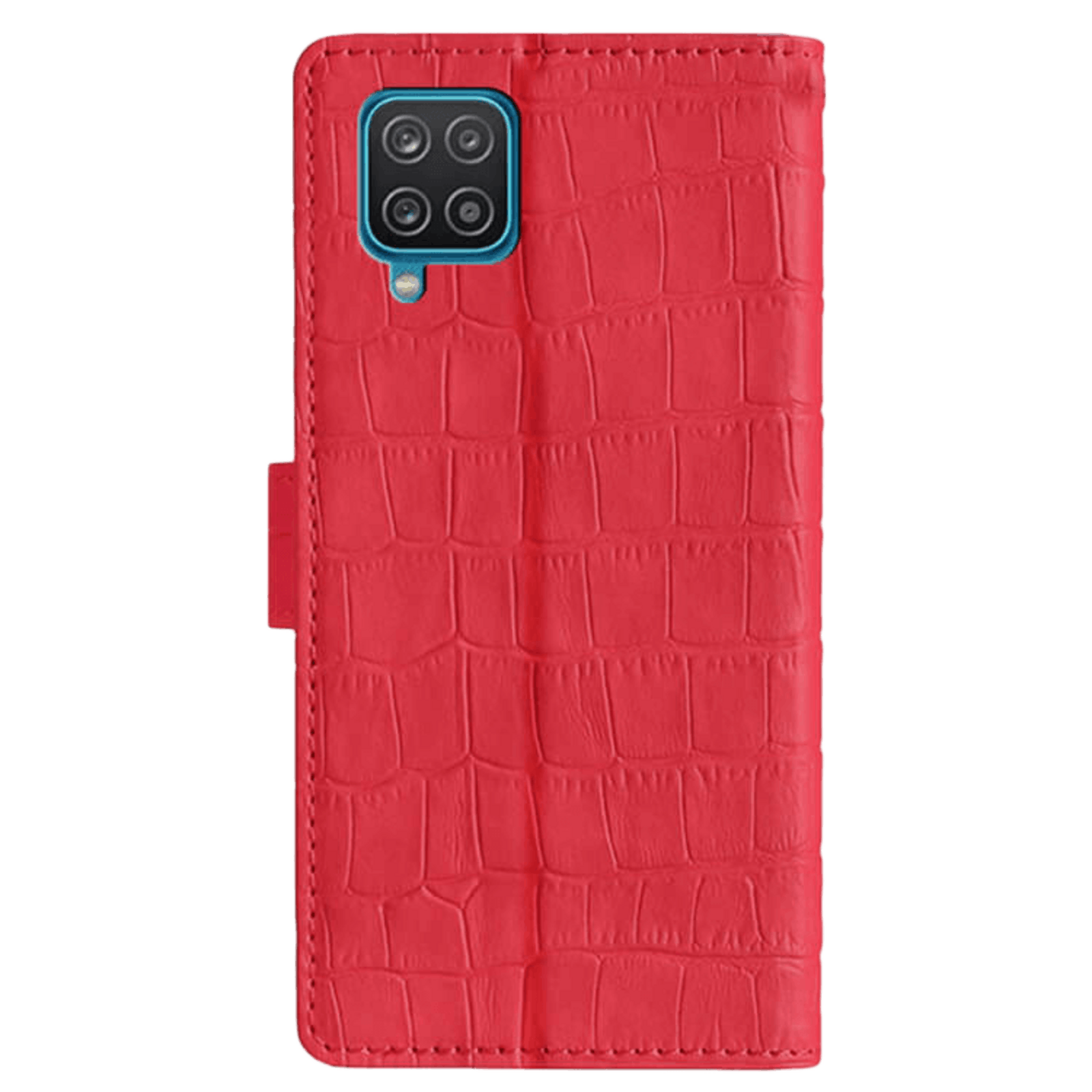 Mocaa Samsung Galaxy A12 Bookcase Hoesje Krokodillenleer Rood
