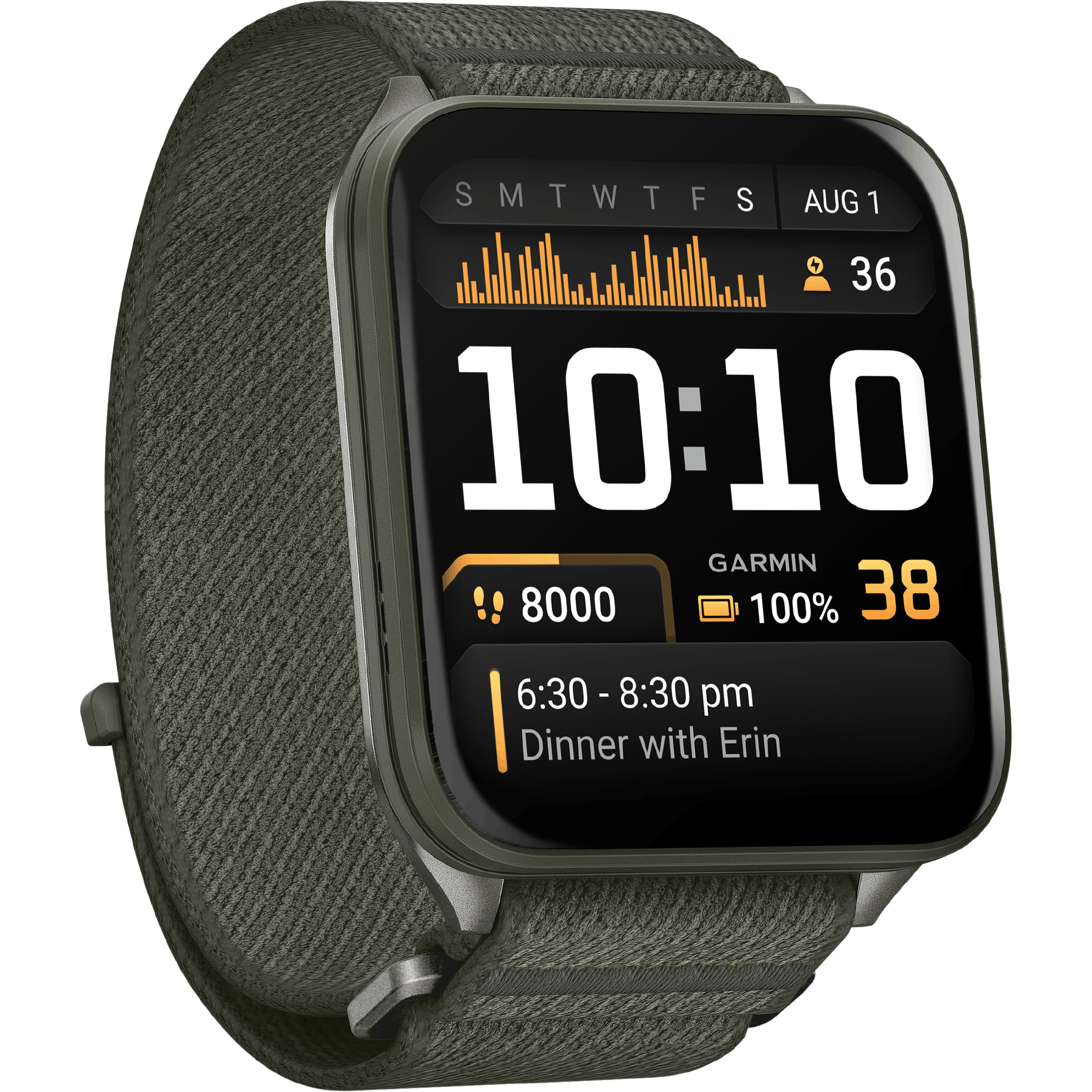 Garmin Venu X1 Green - Aanzicht vanaf rechts