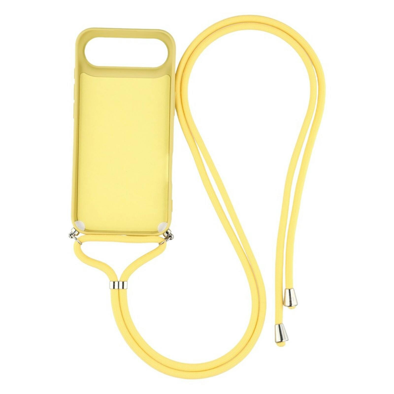 Mocaa Apple iPhone 17 Air Hoesje met Koord Geel