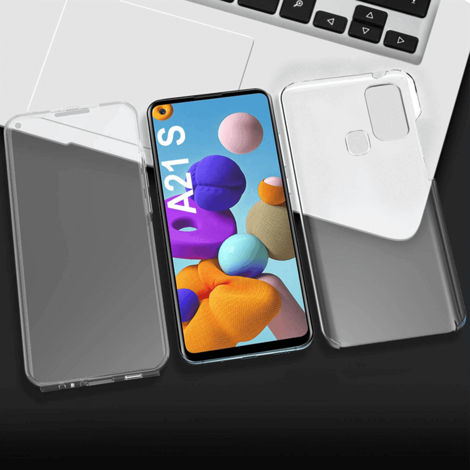 Mocaa Samsung Galaxy A21s Full Body Beschermhoes Transparant