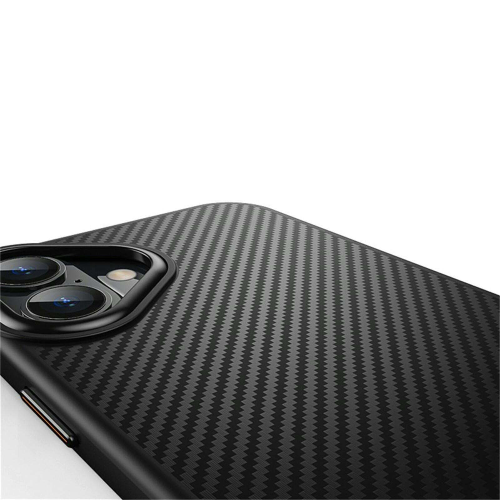 Mocaa iPhone 16 Plus Slim Carbon Pantser MagSafe Case Zwart