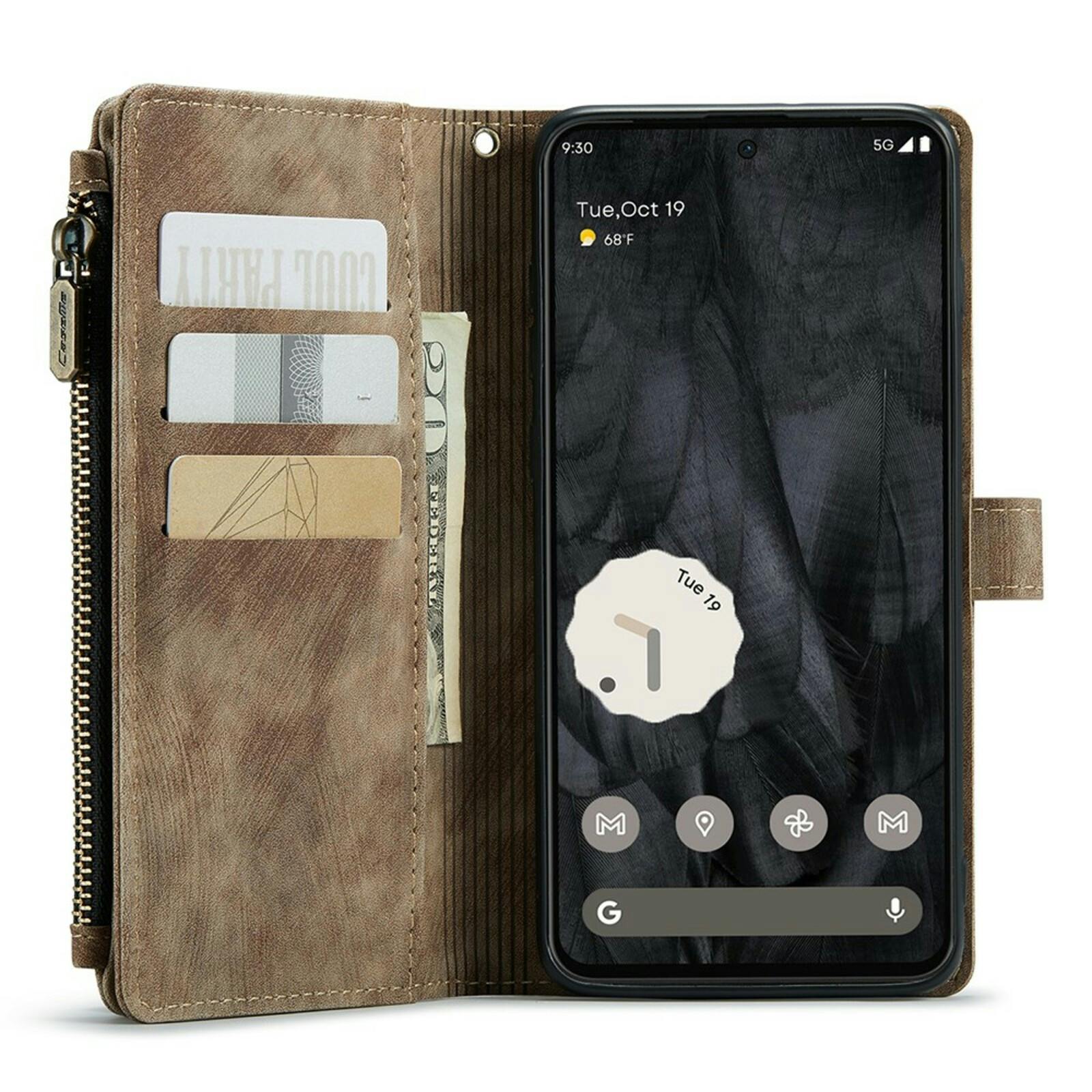 Caseme Google Pixel 8 Pro Zipper Wallet Bruin