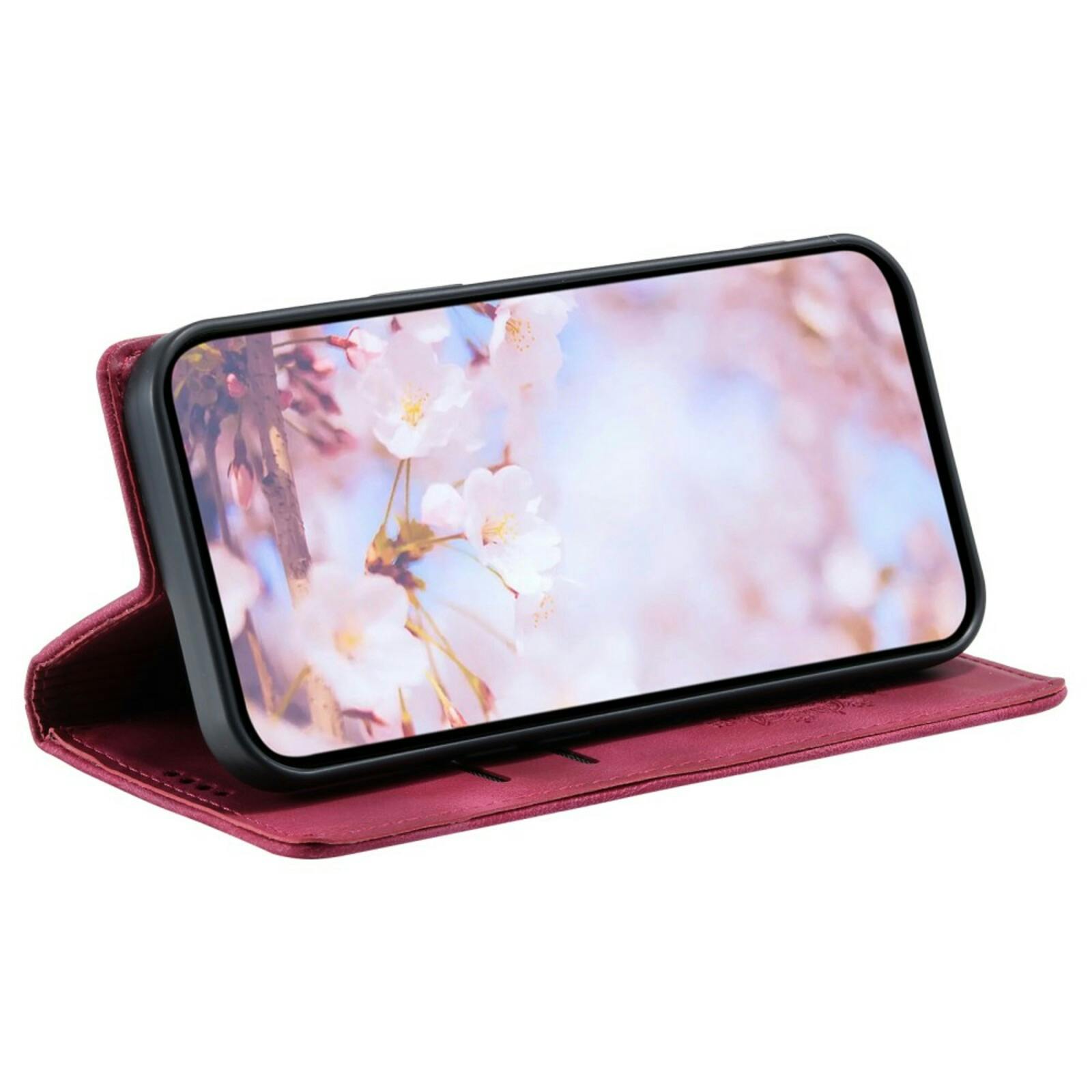 Comfycase Samsung Galaxy S24 FE Zacht Mandala Book Hoesje Rood