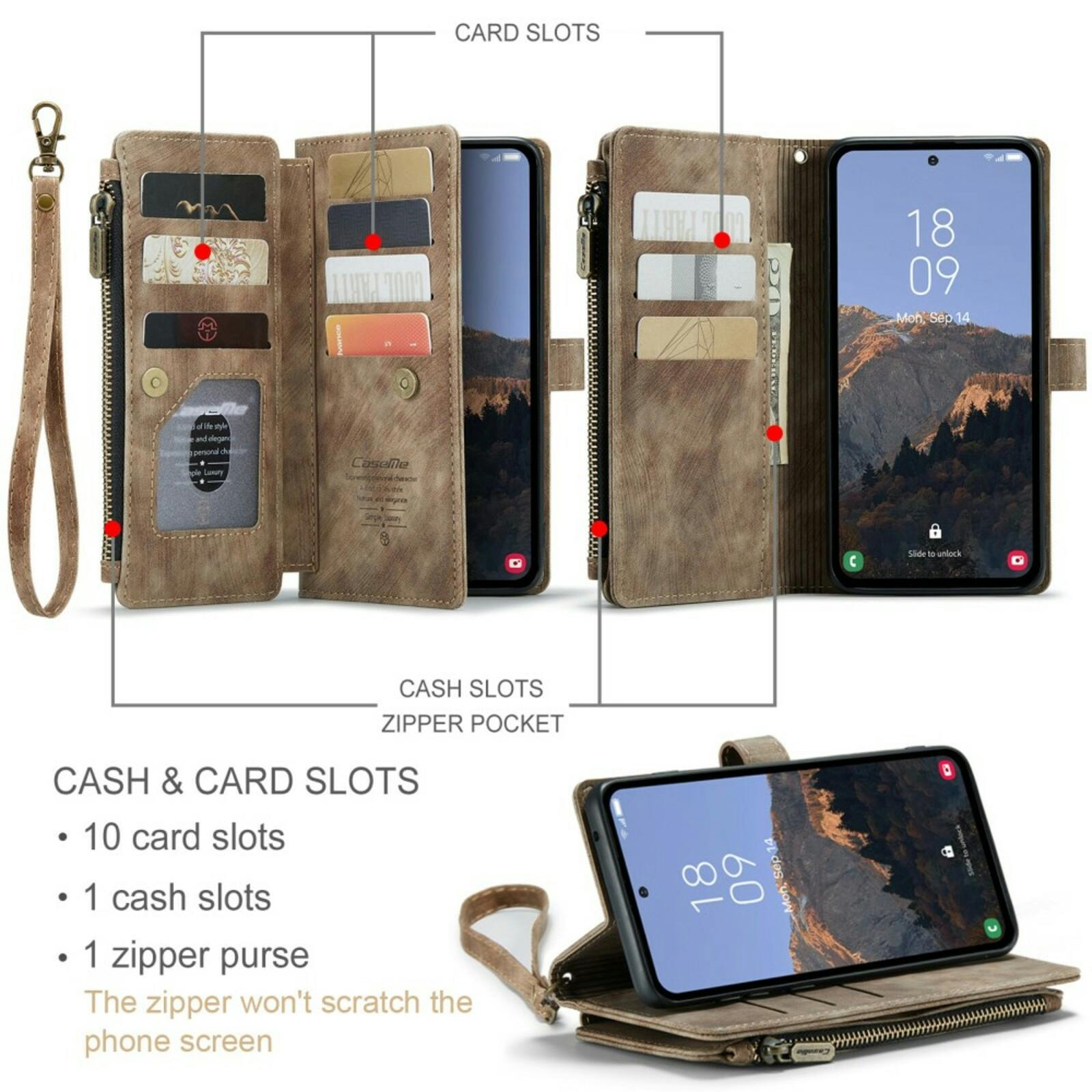 Caseme Samsung A54 Light Wallet Hoesje Bruin