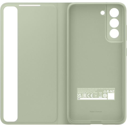 Samsung Galaxy S21 FE Doorzichtig View Hoesje Olive Green