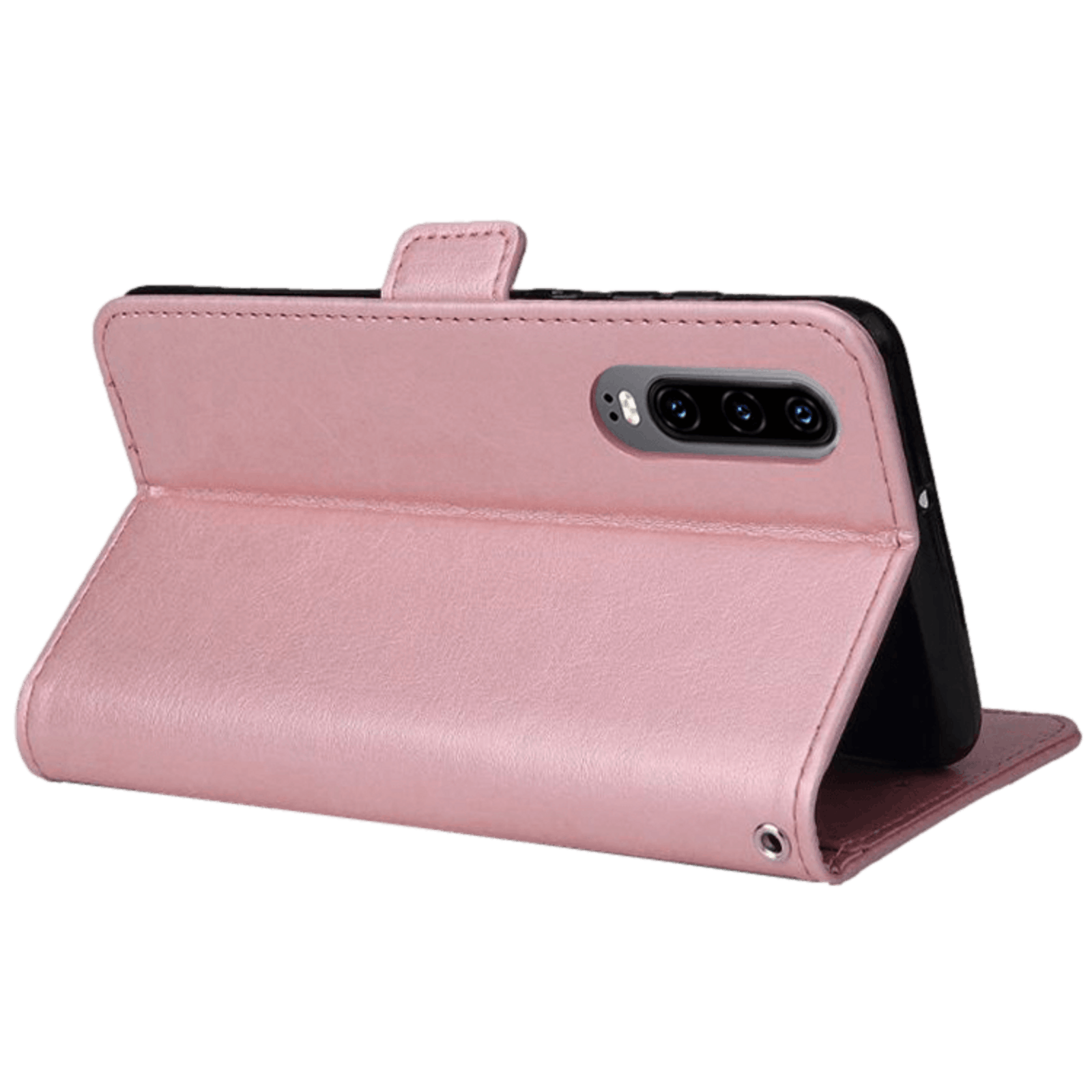 CaseBody Huawei P30 zipper portemonnee hoesje Rosegoud