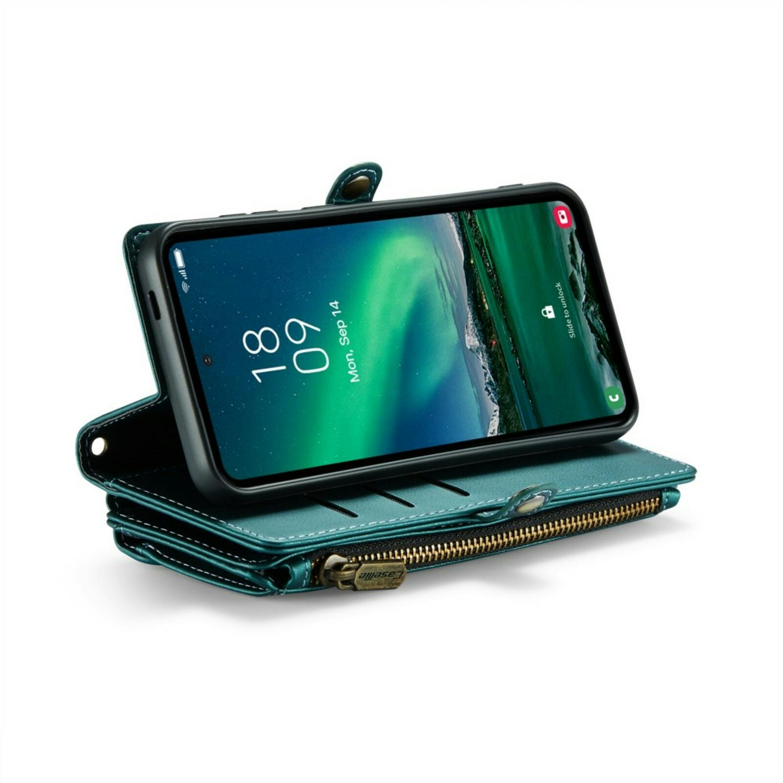 Caseme Samsung S24 FE Clutch Wallet met Koord Groen