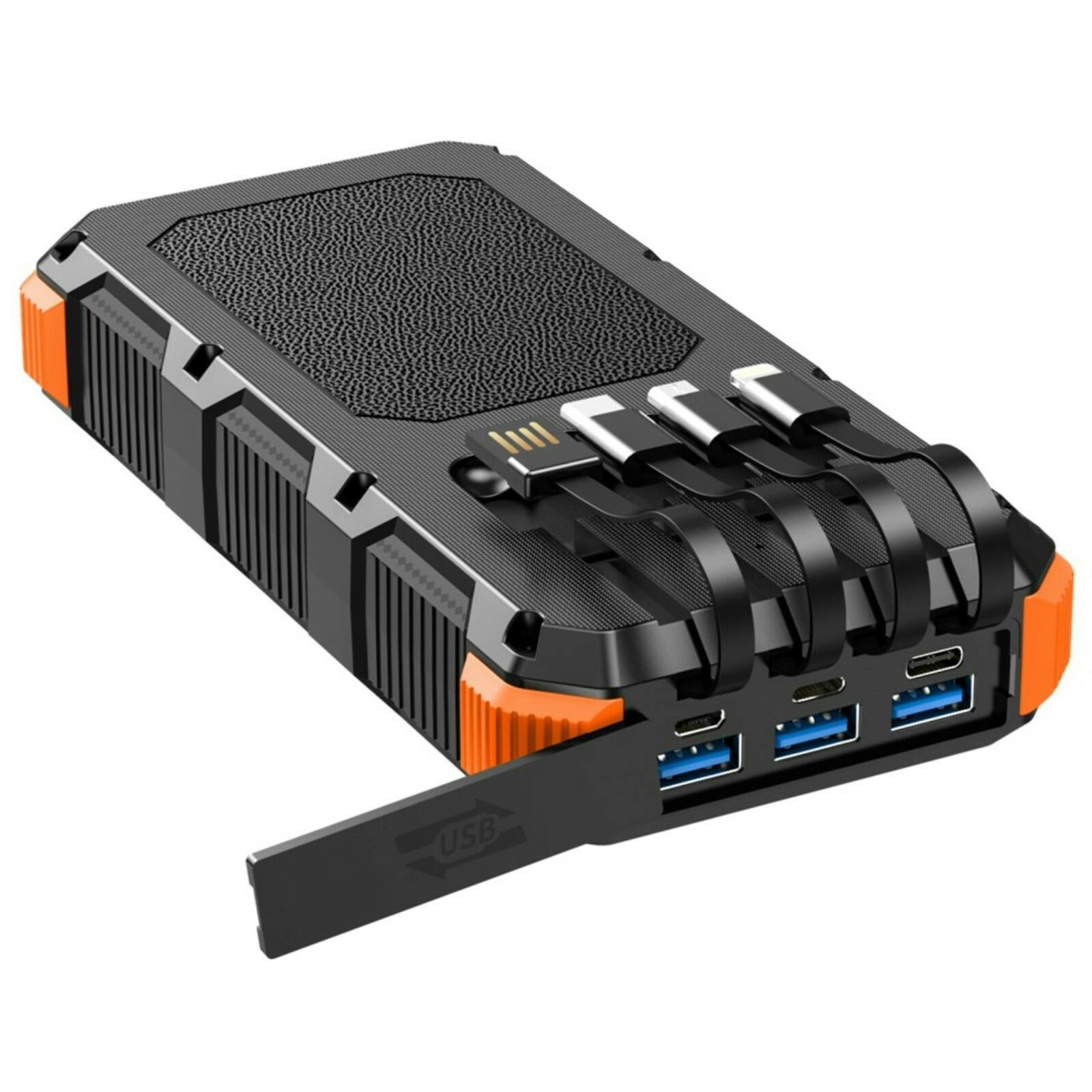 PSOOO 20.000mAh Rugged Solar Charging Powerbank Oranje 20.000 mAh
