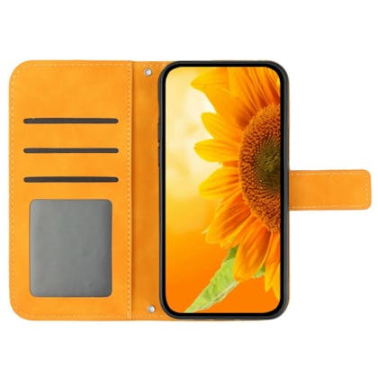 Mocaa Samsung Galaxy S24 Sunflower Bookcase met Koord Geel