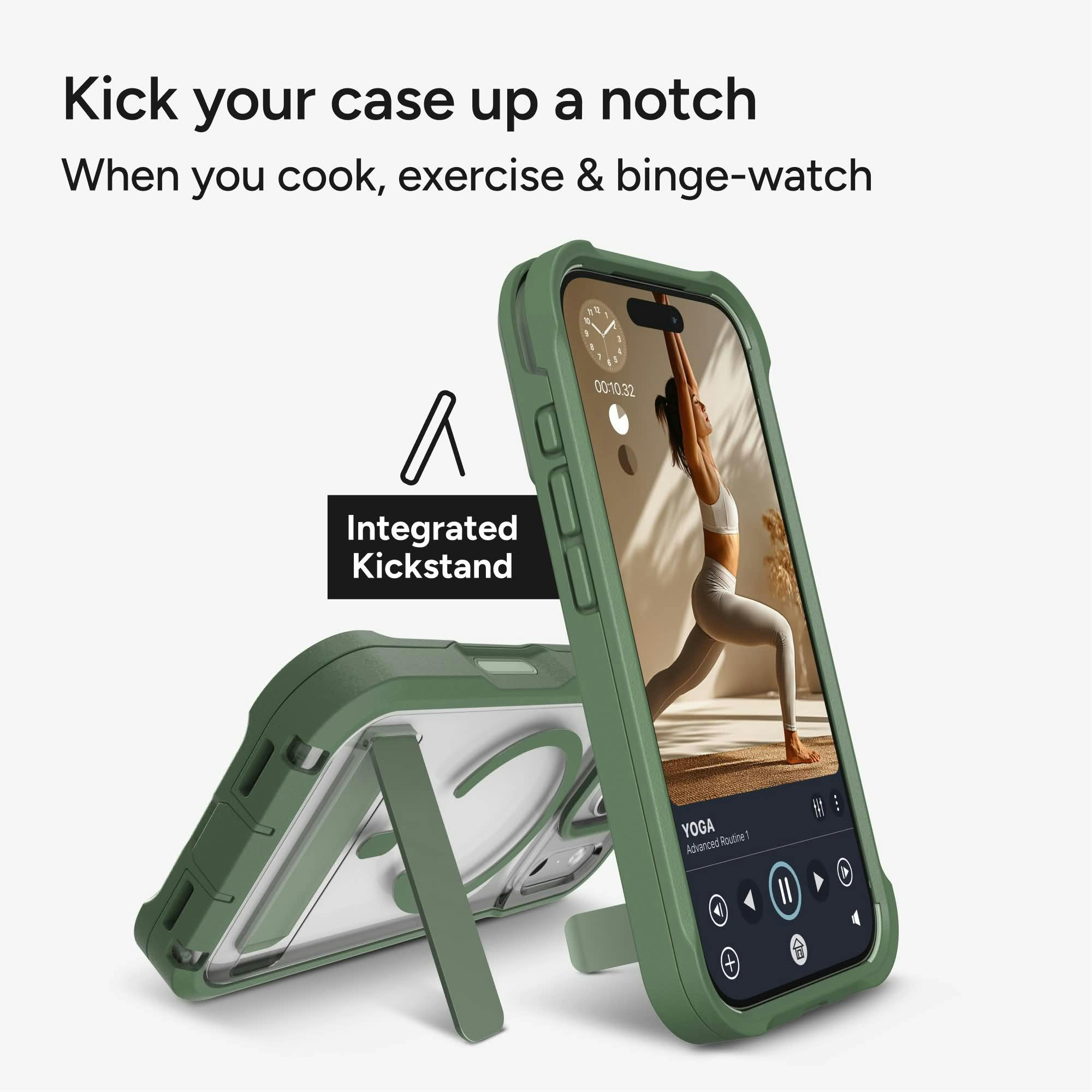 ZAGG iPhone 17 Pro / 18 Pro Rainier MagSafe Hoesje met Kickstand Groen