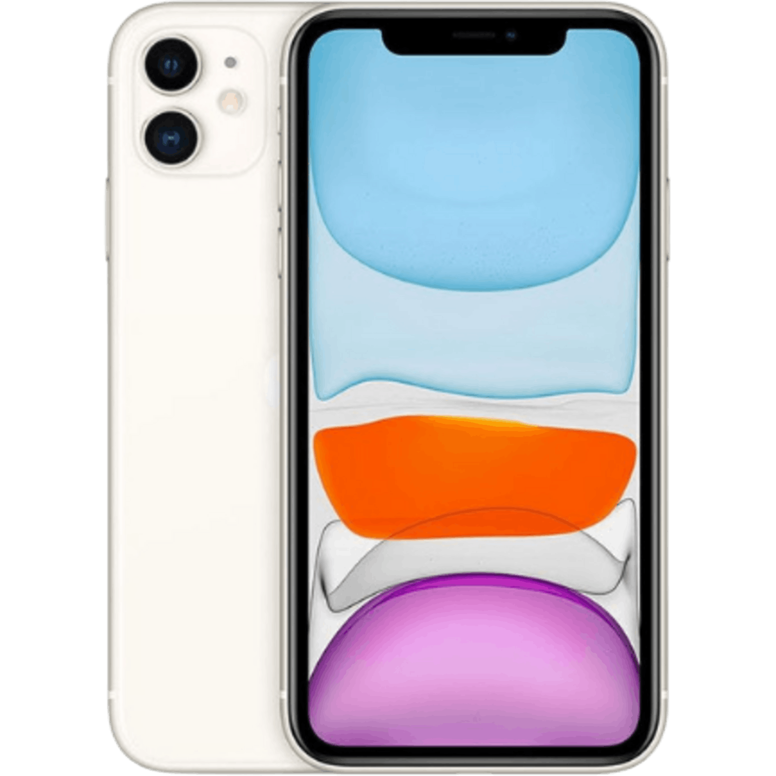 Apple iPhone 11 (Refurbished) White - Voorkant & achterkant