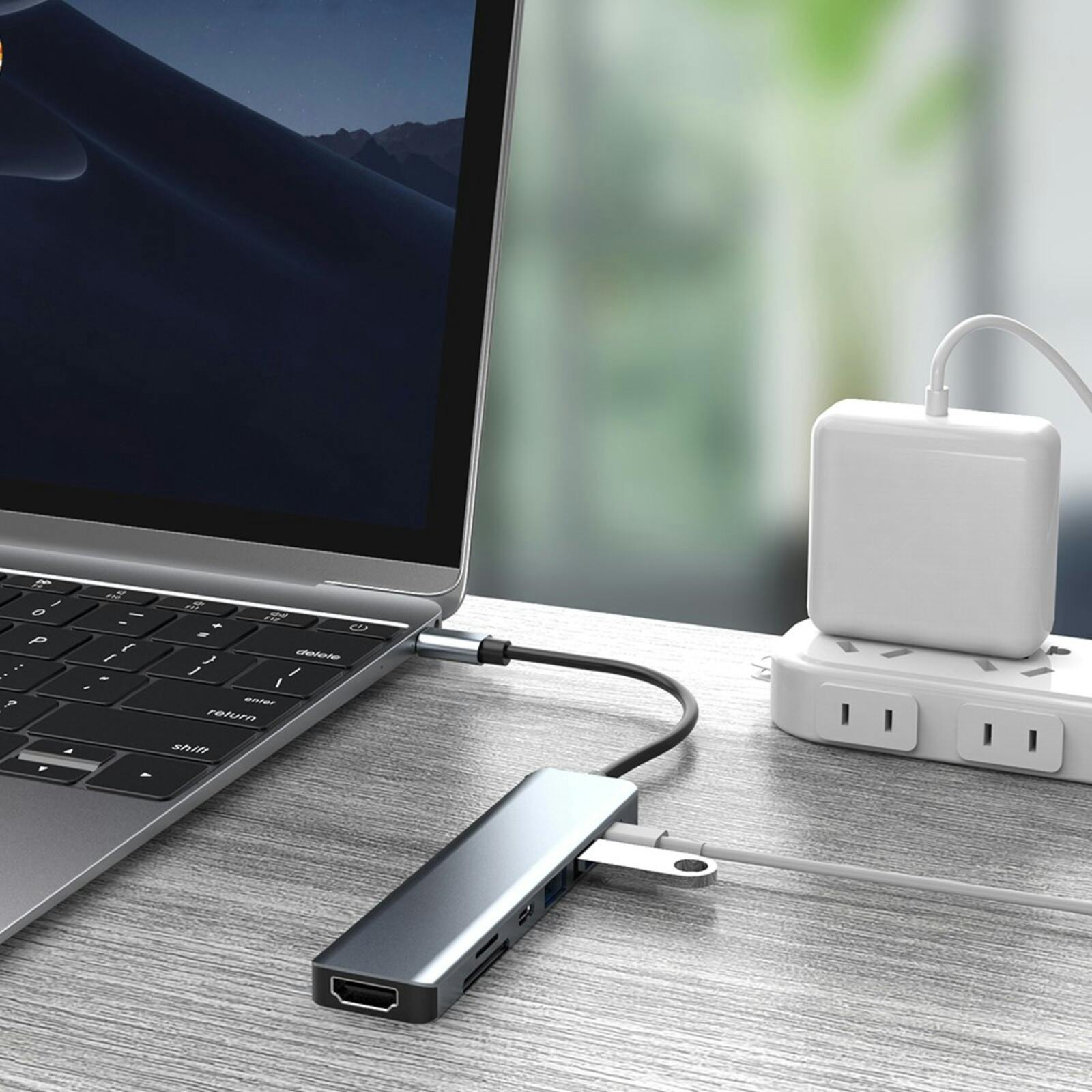 Joyroom 7-in-1 USB-C Docking Station Zwart 1m