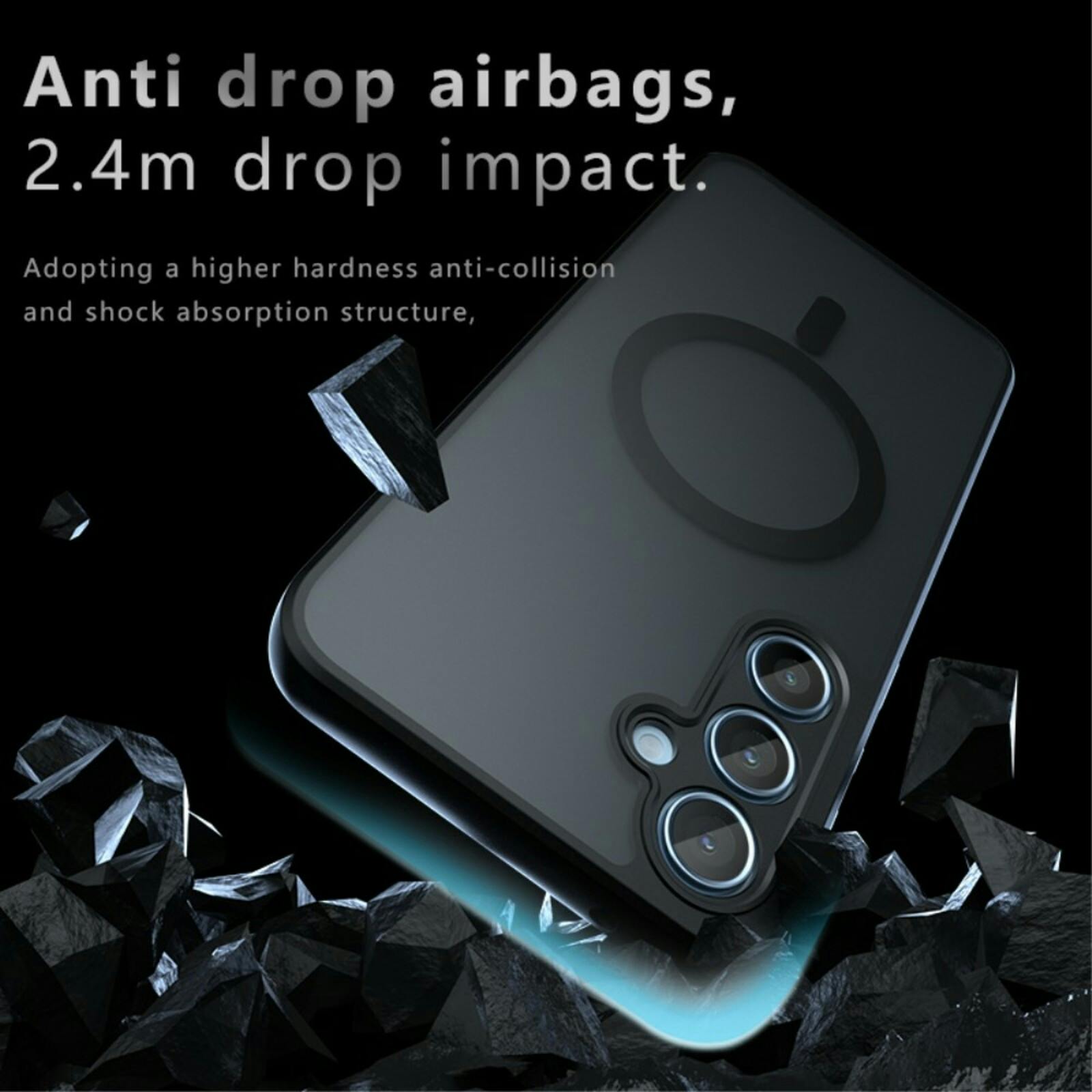 Mocaa Samsung Galaxy A55 Slim Anti-Shock Magsafe Hoesje Zwart