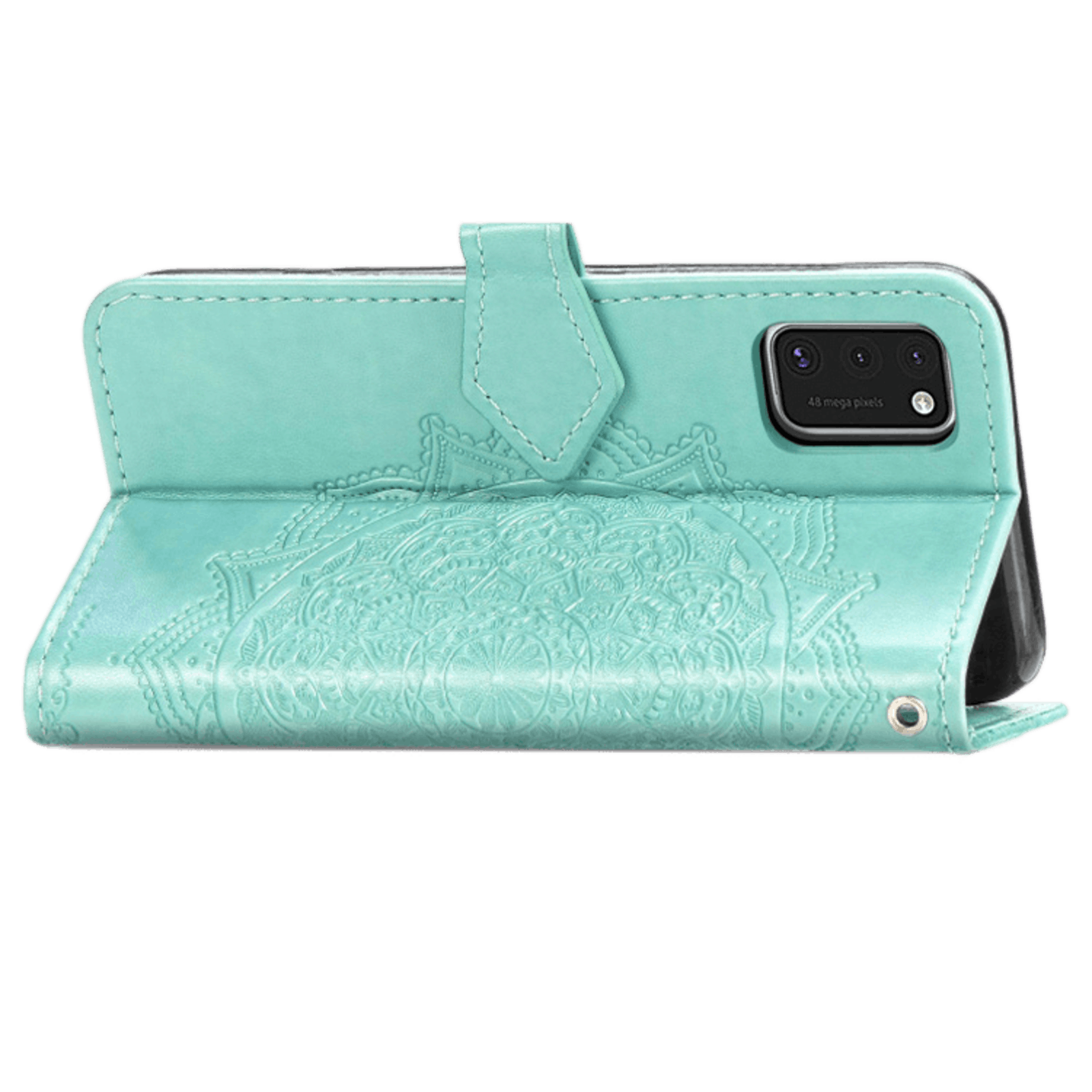 Comfycase Samsung Galaxy A41 Mandala Booklet Telefoonhoesje Groen