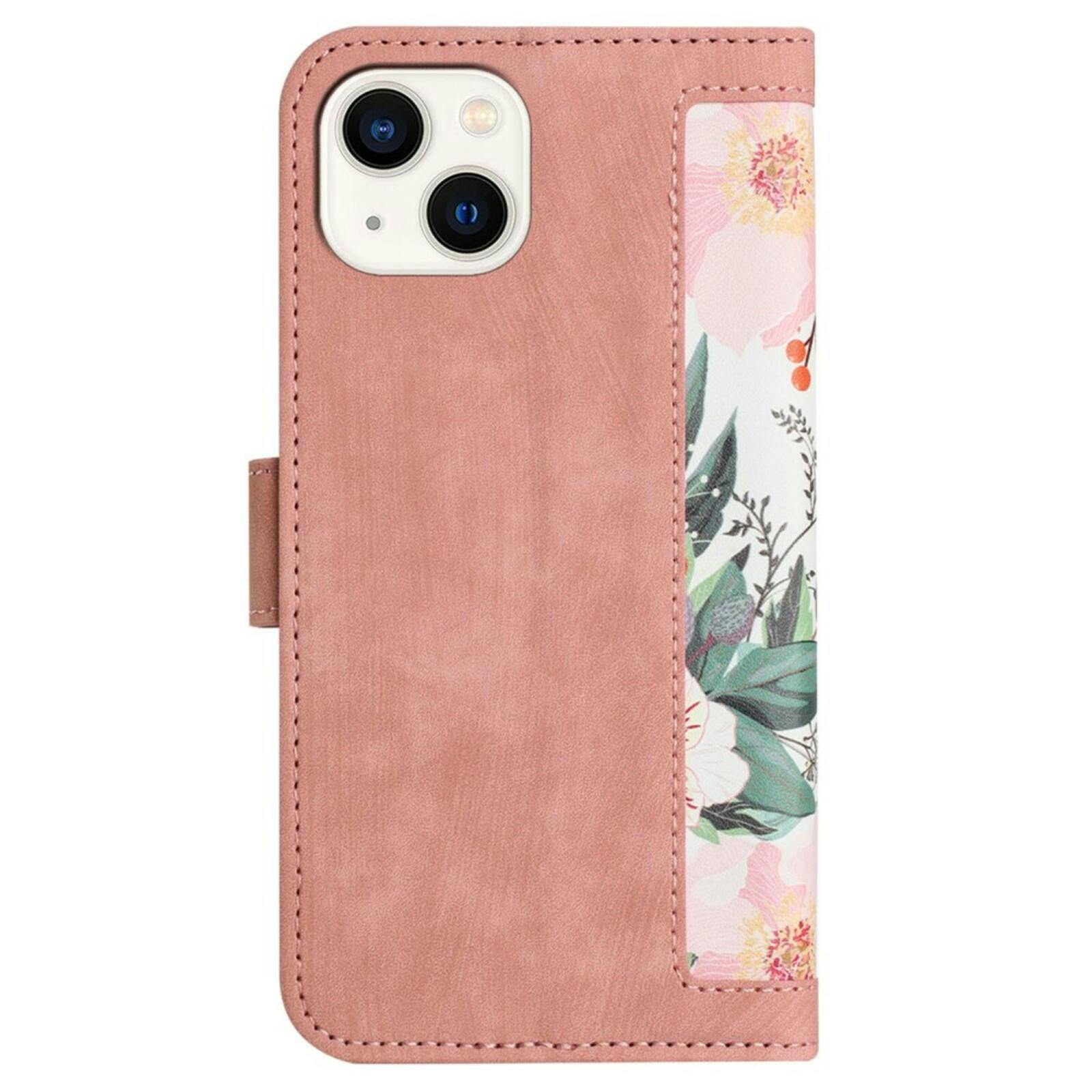 Mocaa Apple iPhone 15 Floral Series Bookcase Roze