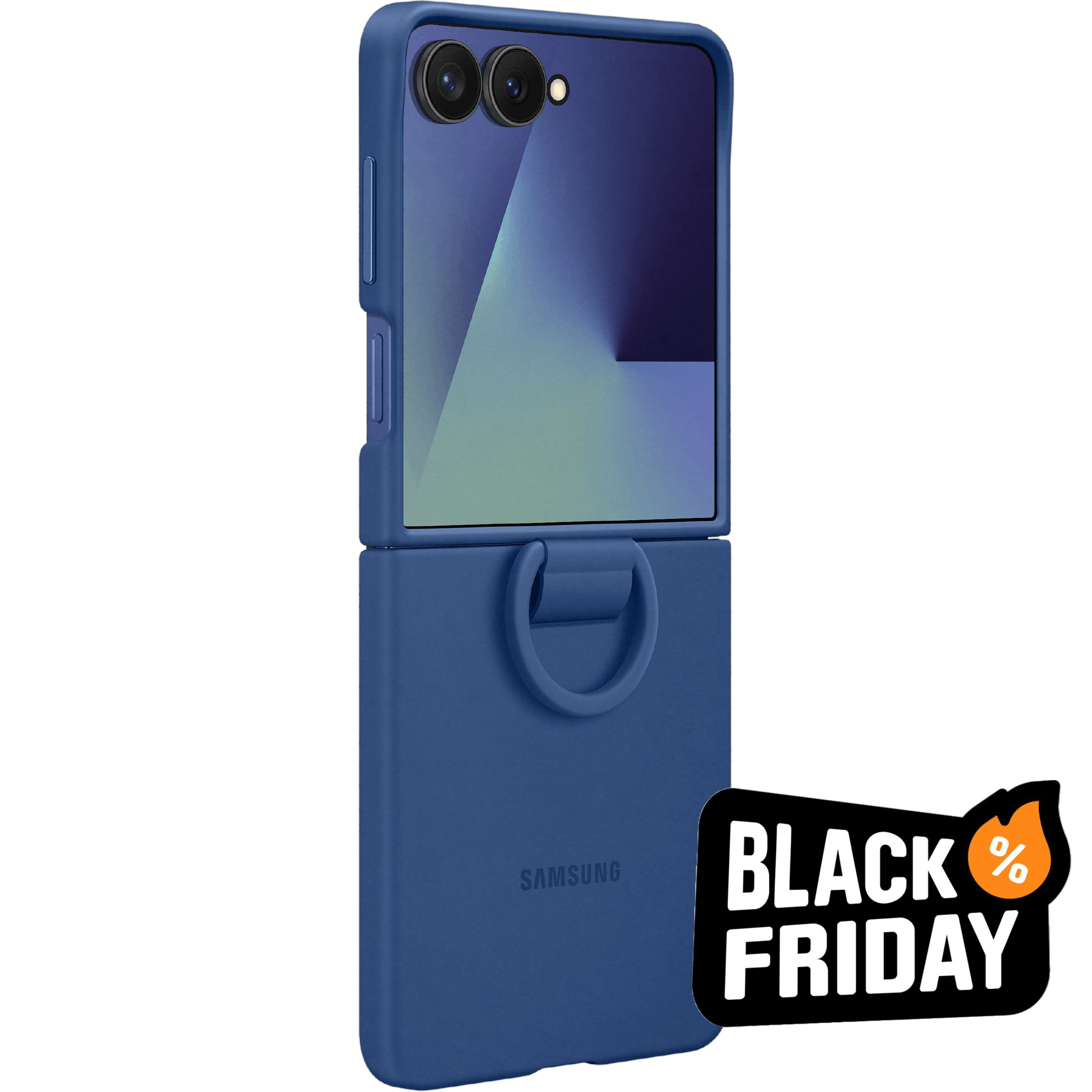 Samsung Galaxy Z Flip7 Siliconen Ring Case Blauw