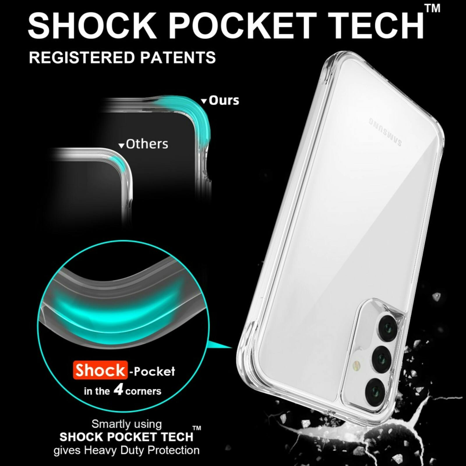 CaseBody Samsung A15 Dual Layer Anti-Shock Hoesje Transparant