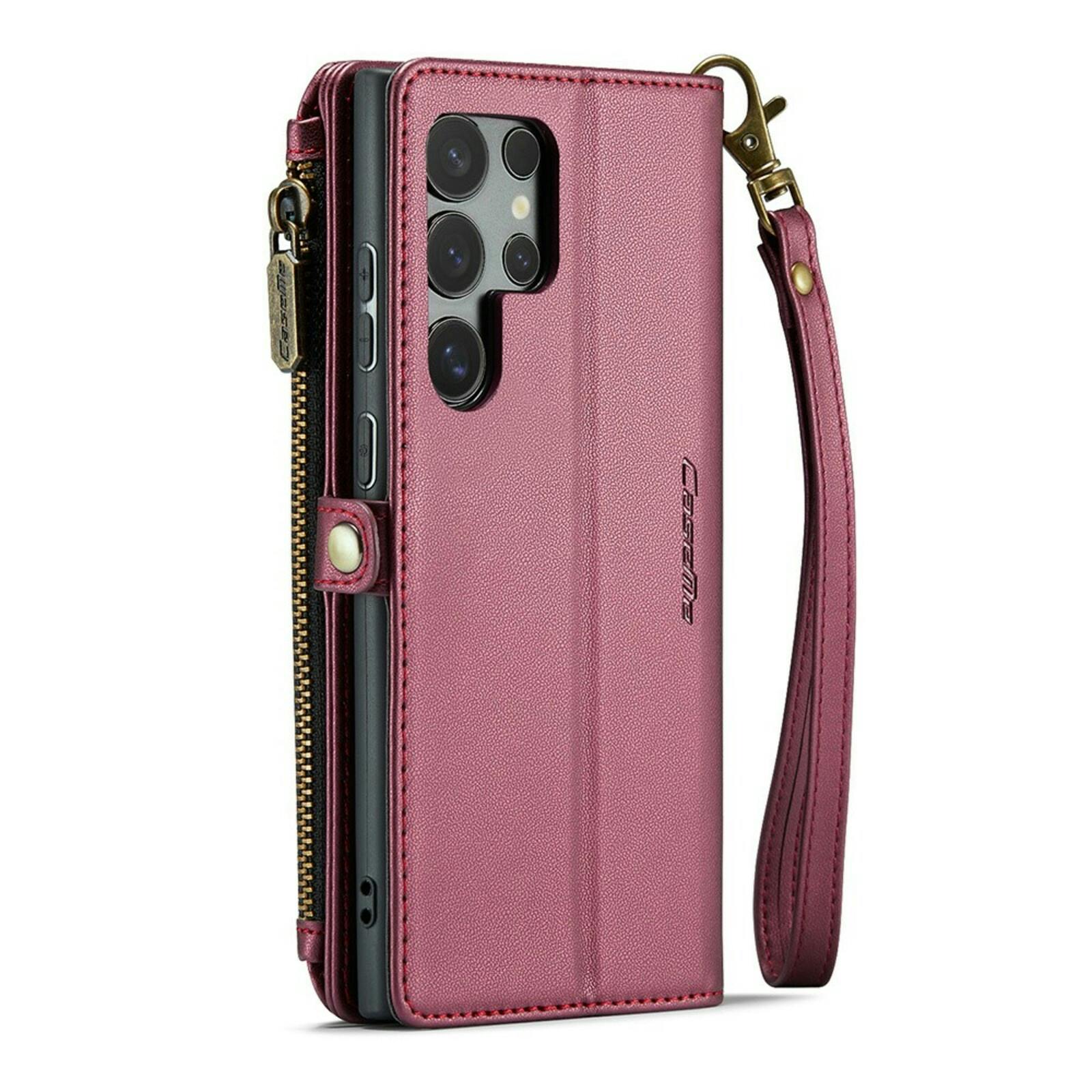 Caseme Samsung S24 Ultra Clutch Wallet met Koord Bordeaux