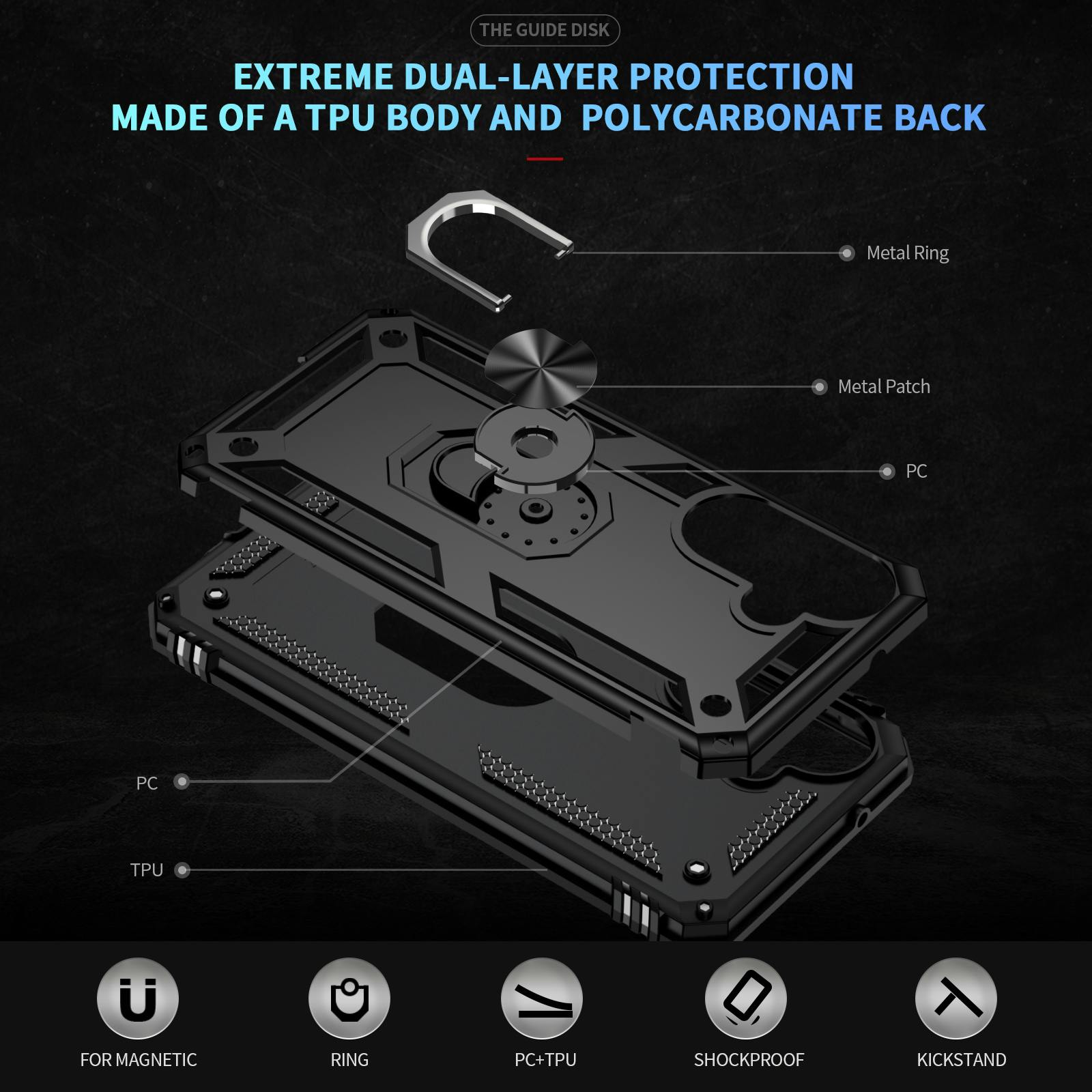 CaseBody Samsung Galaxy A27 Shield Case Zwart