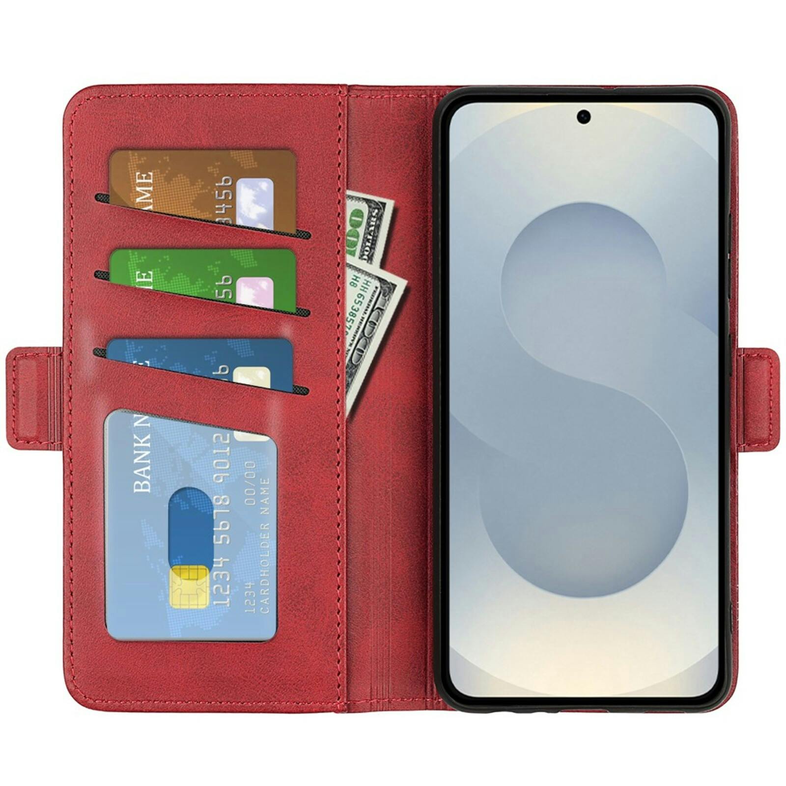 Comfycase Samsung Galaxy S25 Edge Bookcase Hoesje Rood
