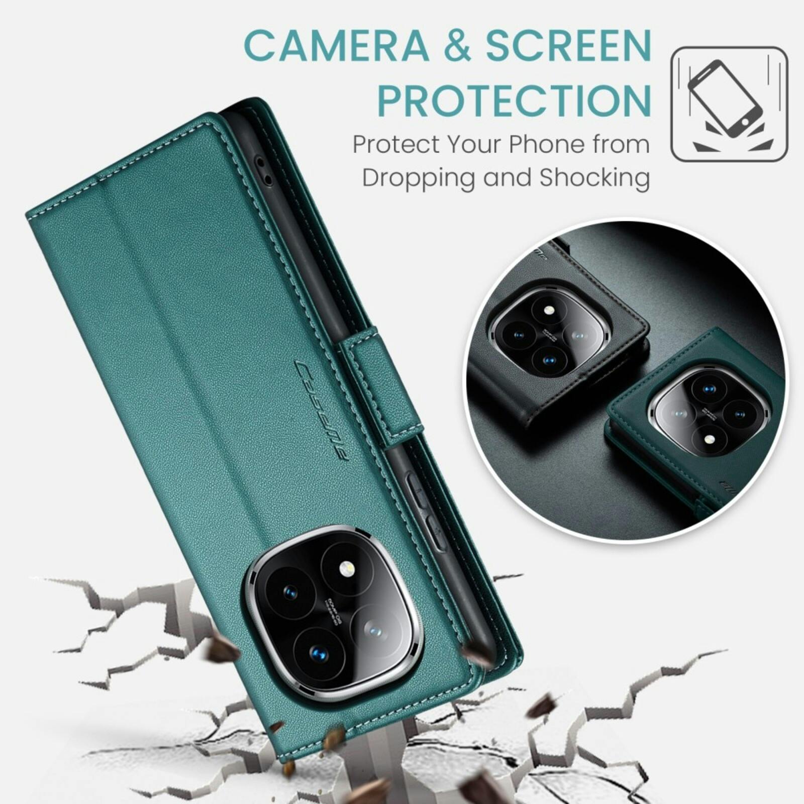 Caseme Xiaomi Redmi Note 14 Pro(+) Bookcase Hoesje Turqoise