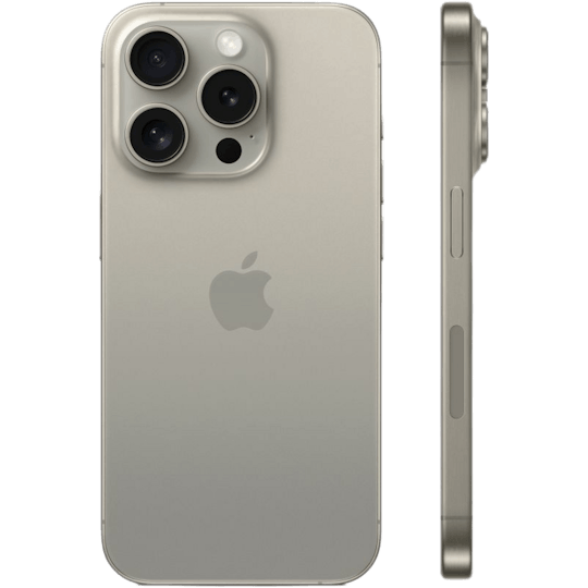 Apple iPhone 15 Pro Natural Titanium - Achterkant
