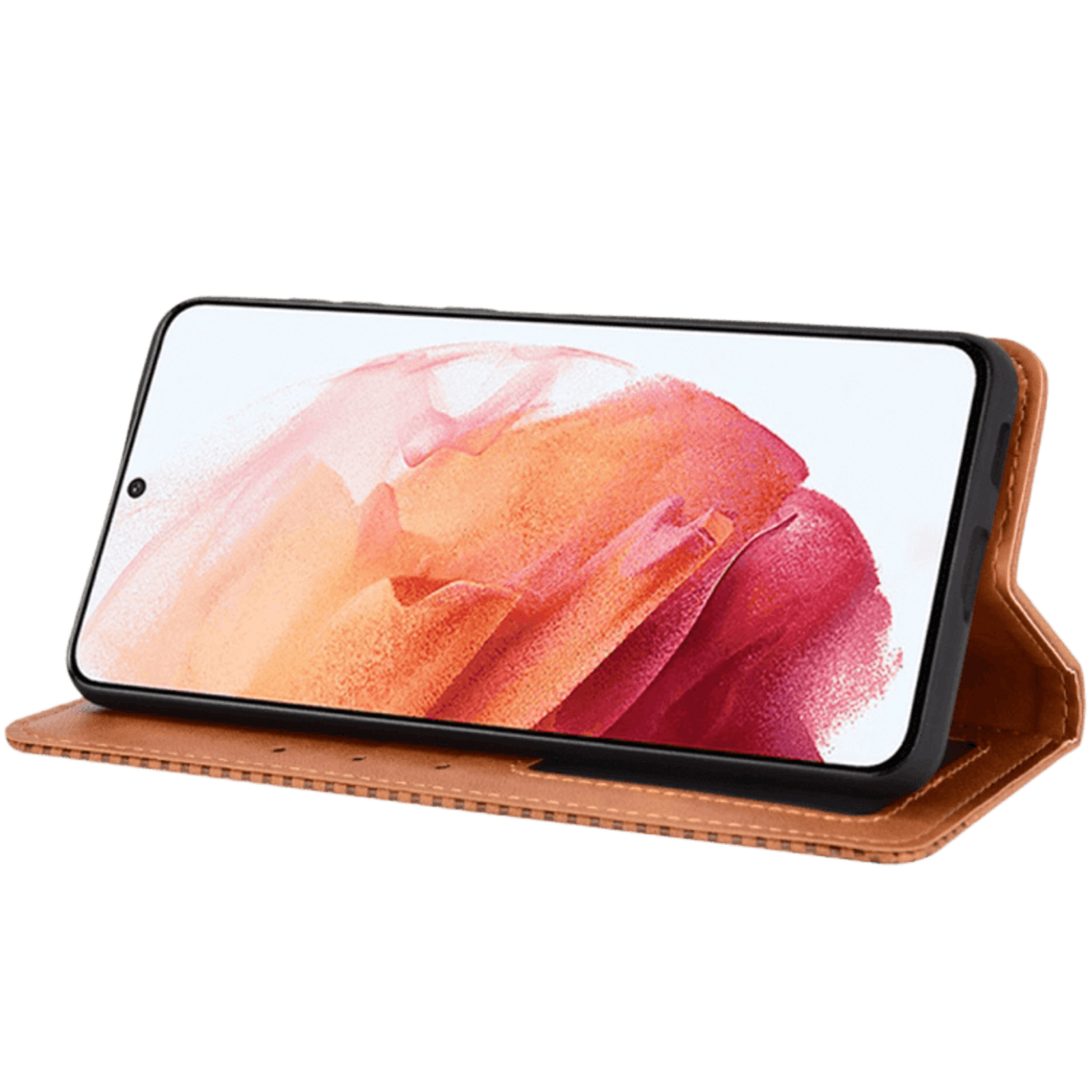 CaseBody Samsung Galaxy S21 Plus Retro Hoesje met Pasruimte Bruin