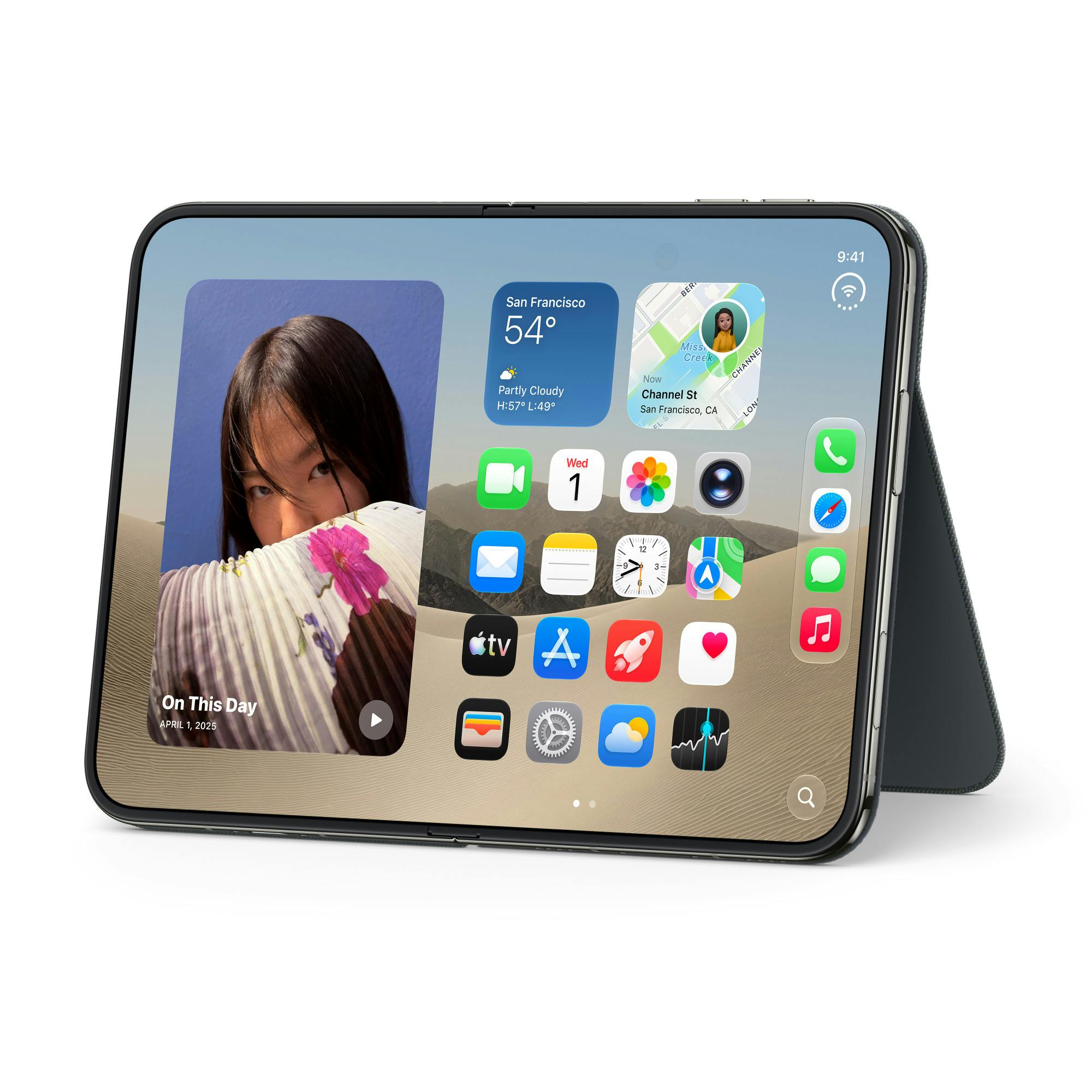 Apple iPhone Duo Folio Hoesje met Kickstand Marineblauw