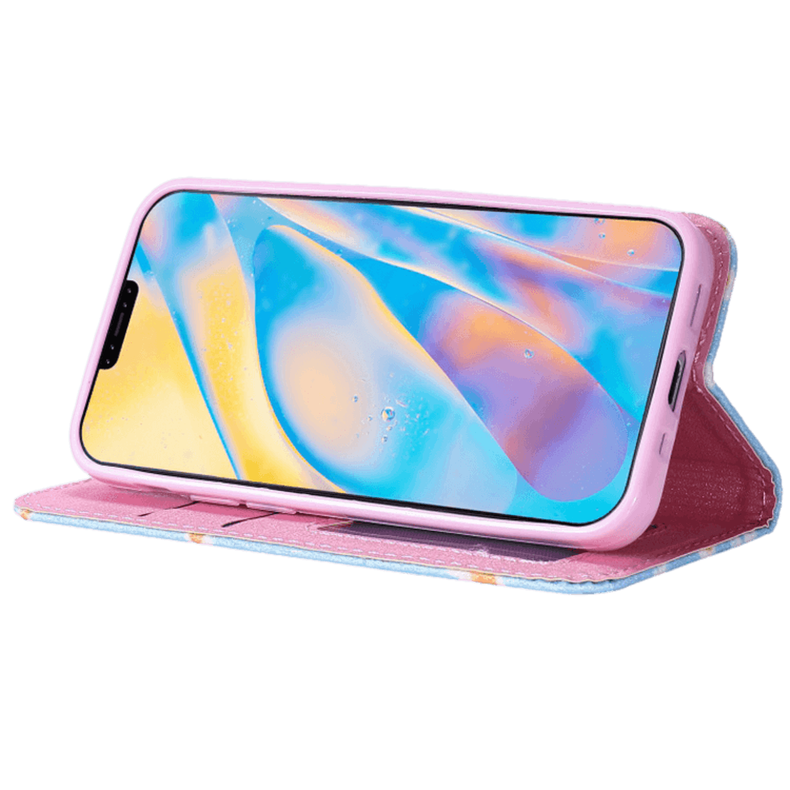 Comfycase iPhone 12 (Pro) Daisy Bookcase Hoesje Blauw