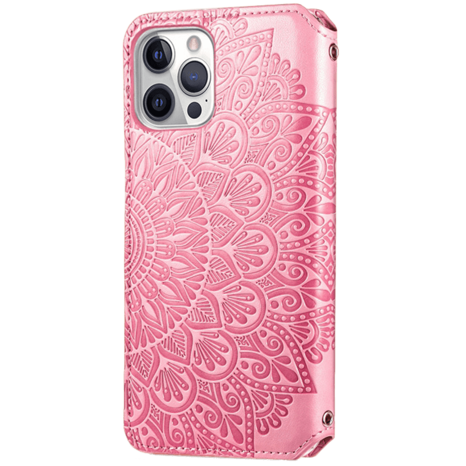 Mocaa iPhone 12 Pro Max Magnetic Mandala Wallet Roze
