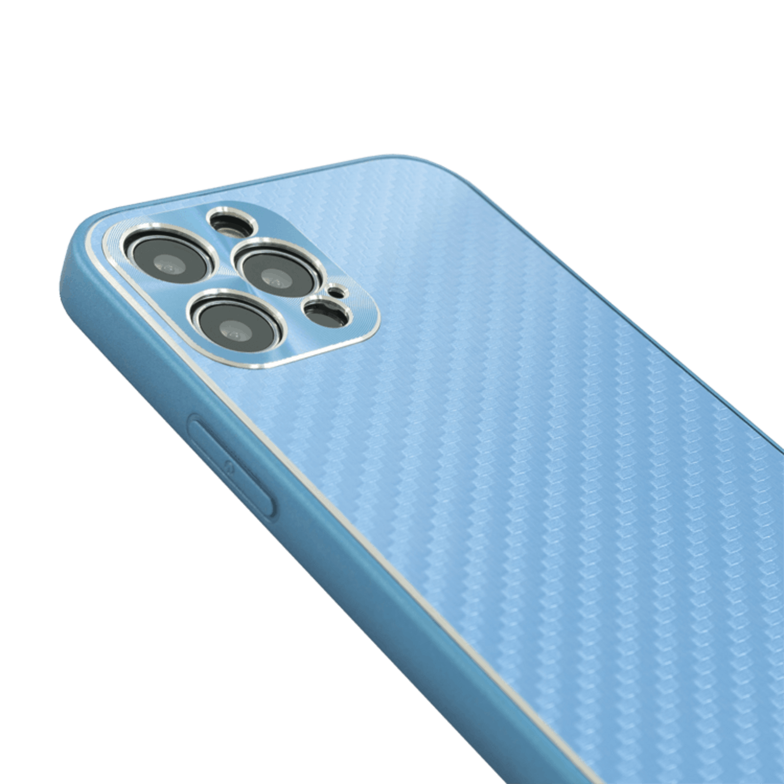 CaseBody iPhone 12 Carbon Metal Frame Hoesje Blauw