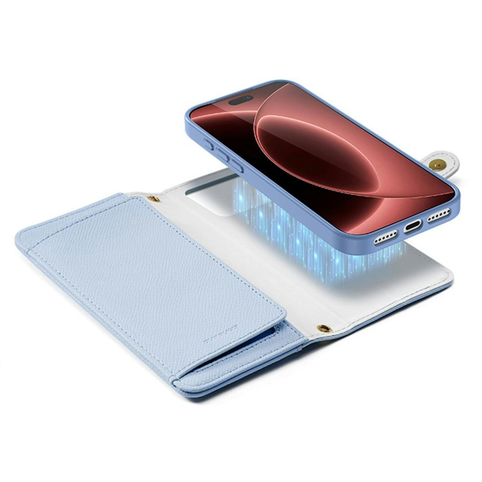 DUX DUCIS iPhone 18 Pro Max 2-in-1 Leren Book Case met Afneembare Portemonnee Blauw