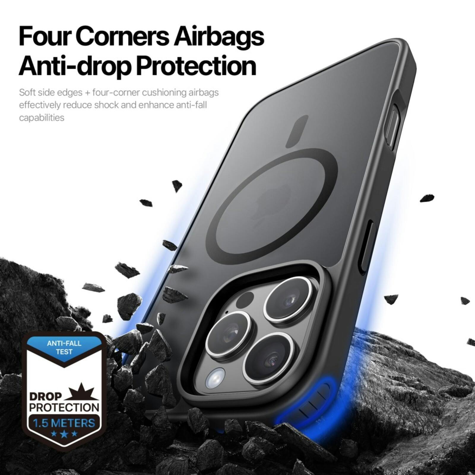 DUX DUCIS iPhone 16 Pro Mat MagSafe Hoesje Zwart