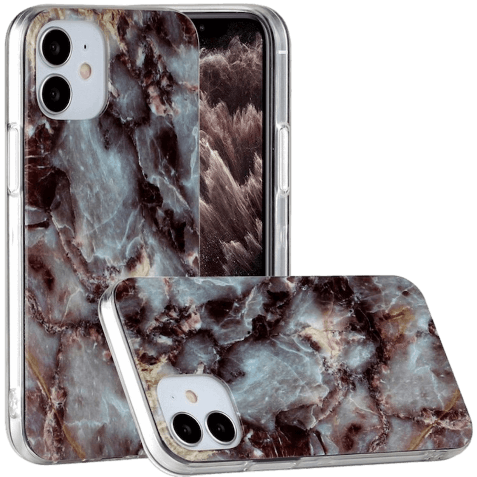 Mocaa Iphone 12 Mini Marmerlook Hoesje Meerkleurig