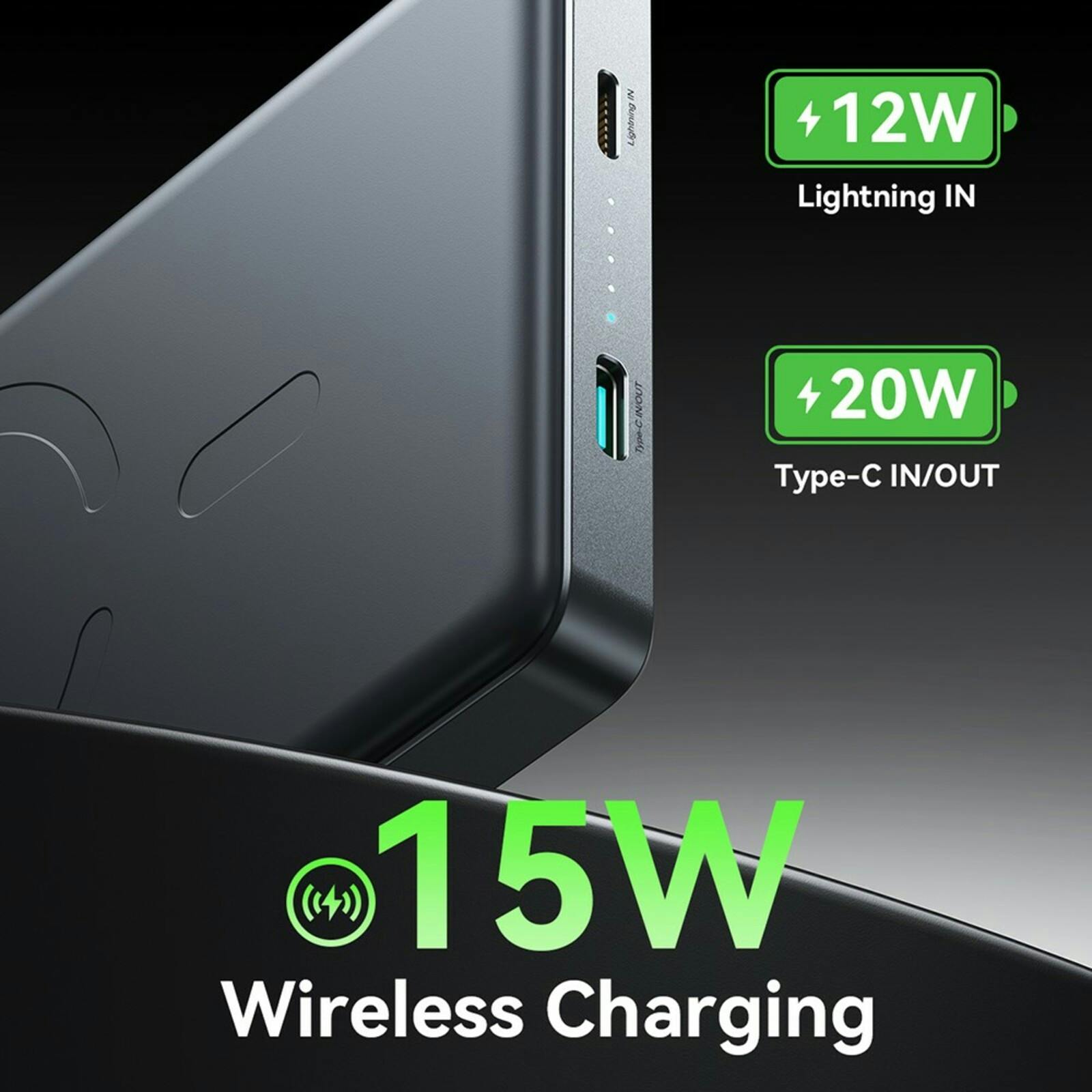 Joyroom 20W Ultra-Thin MagSafe Powerbank Grijs 10.000 mAh